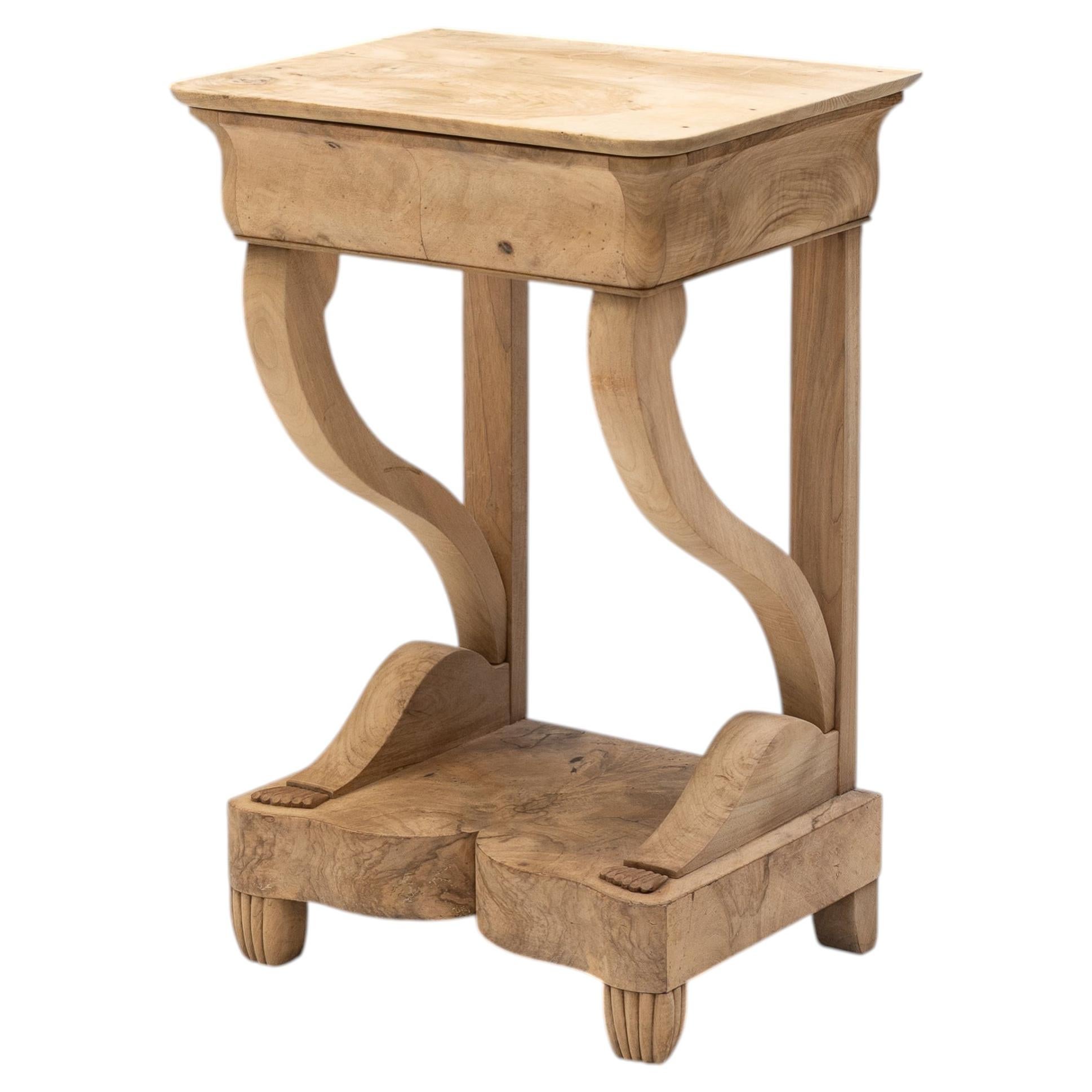 Table console en orme blanchi en vente