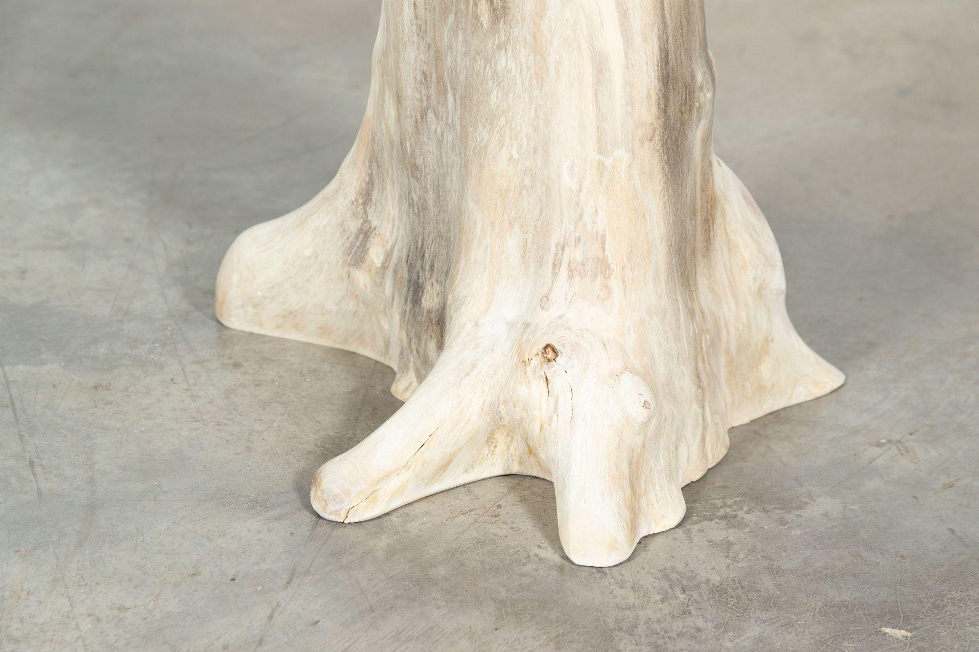 Bleached English Teak Root Side Table For Sale 6