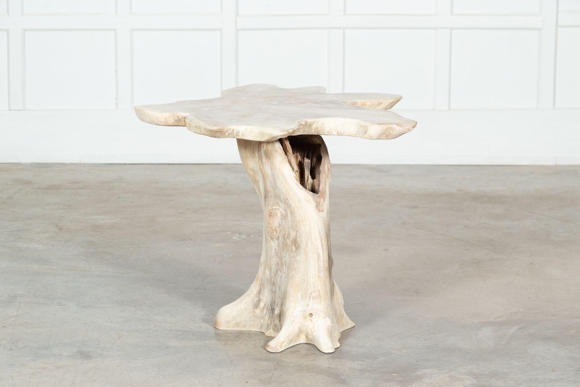 Bleached English Teak Root Side Table For Sale 7