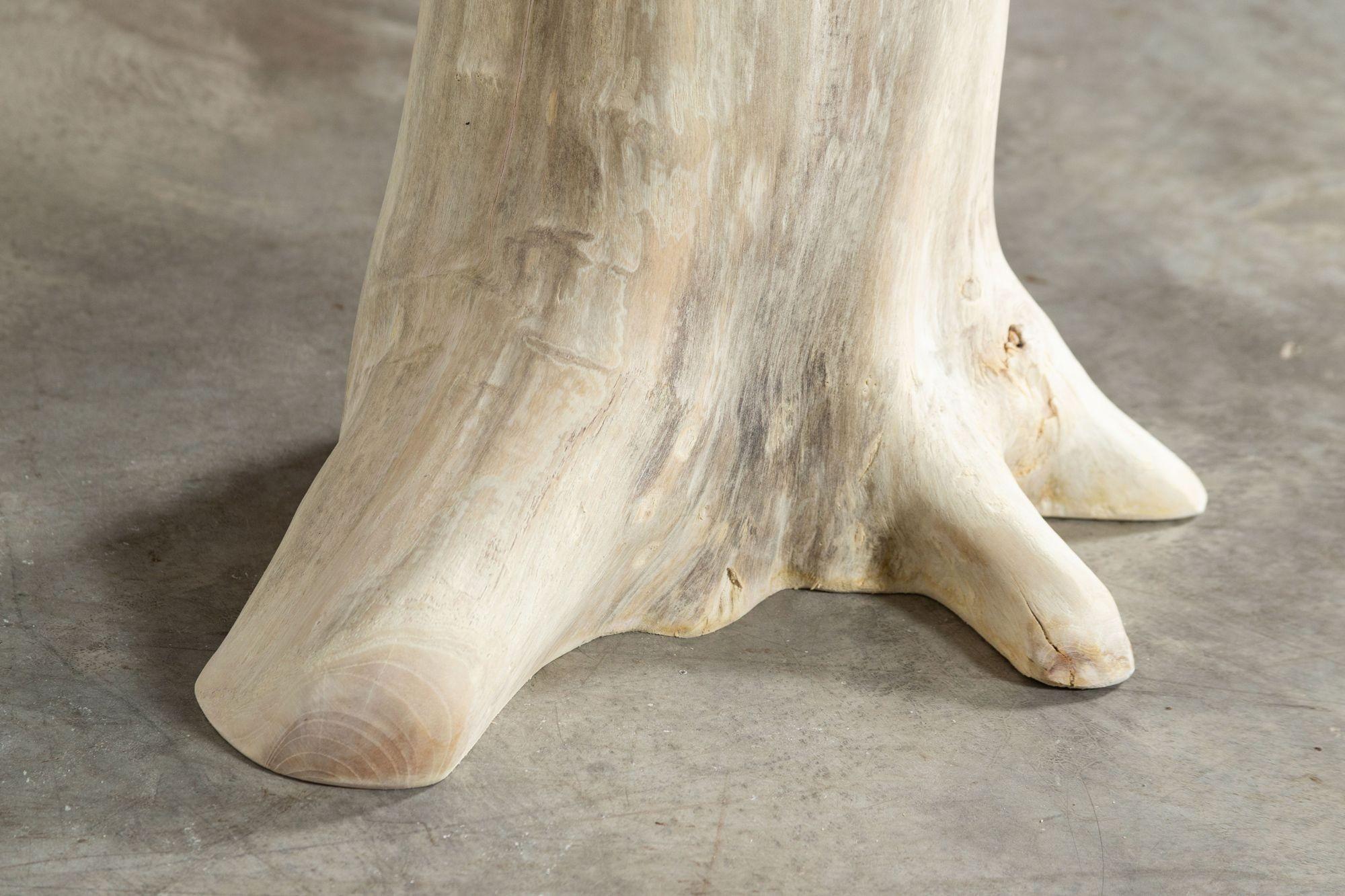 Bleached English Teak Root Side Table For Sale 8