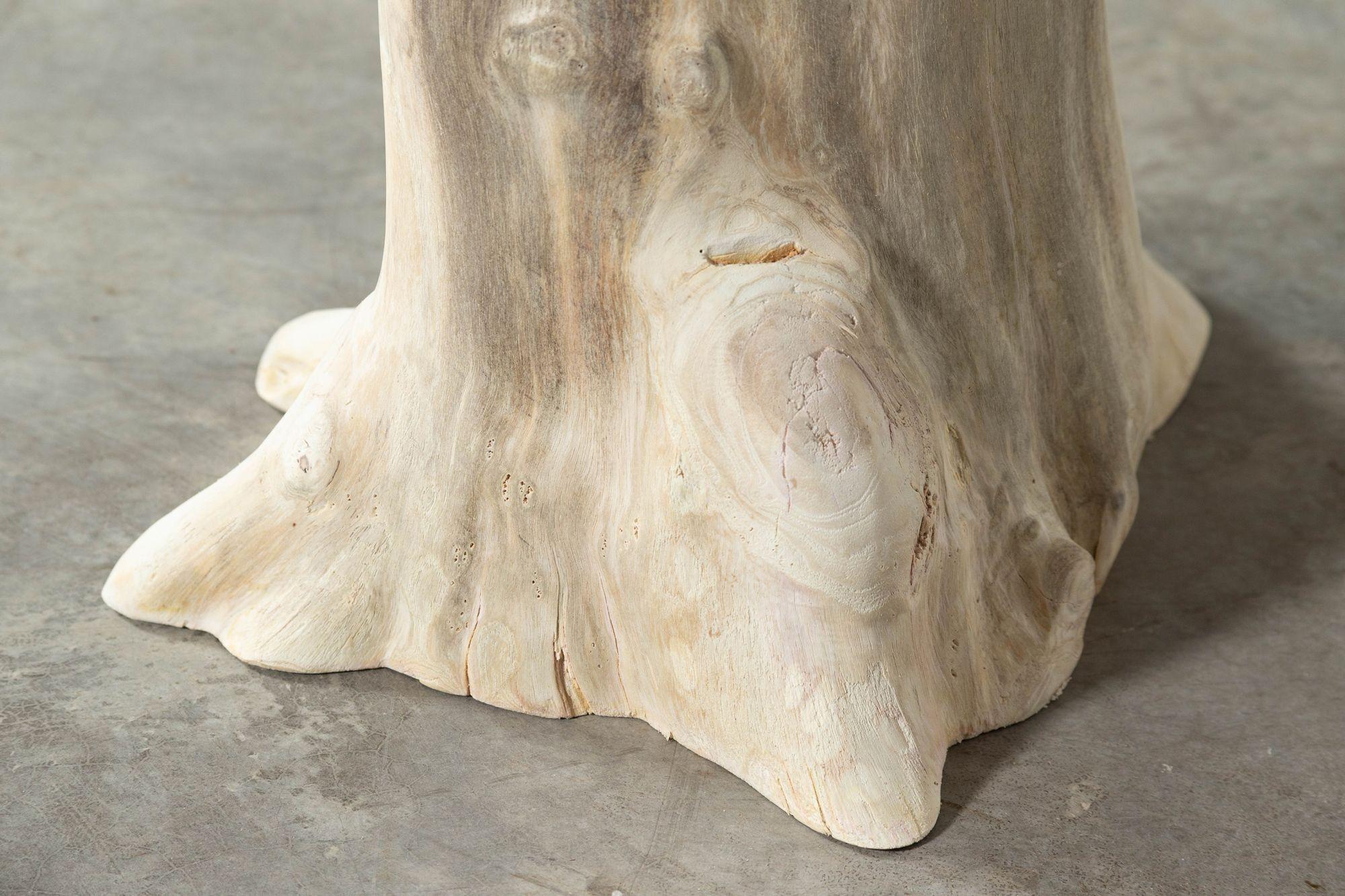 Bleached English Teak Root Side Table For Sale 9