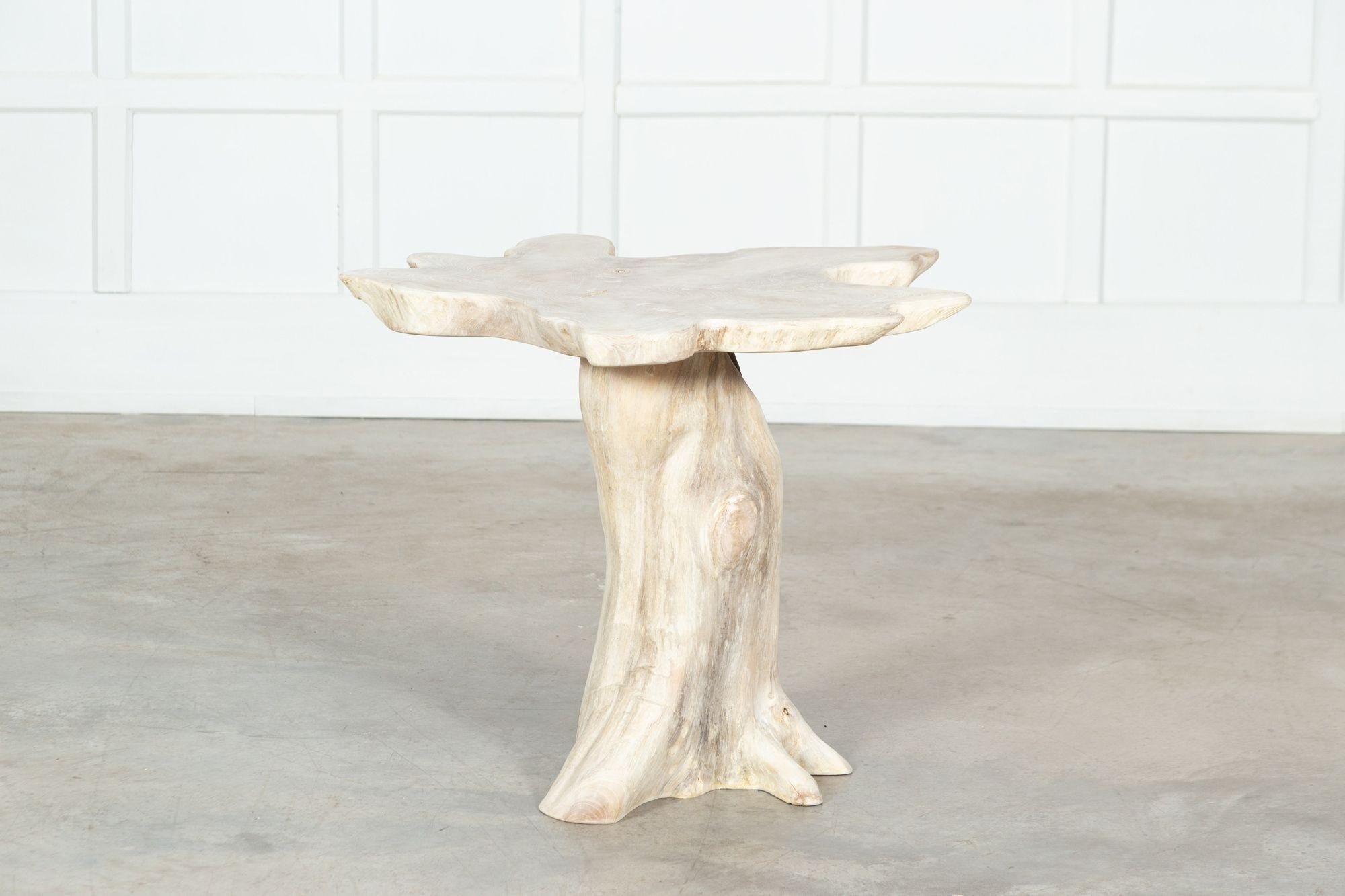 20th Century Bleached English Teak Root Side Table For Sale