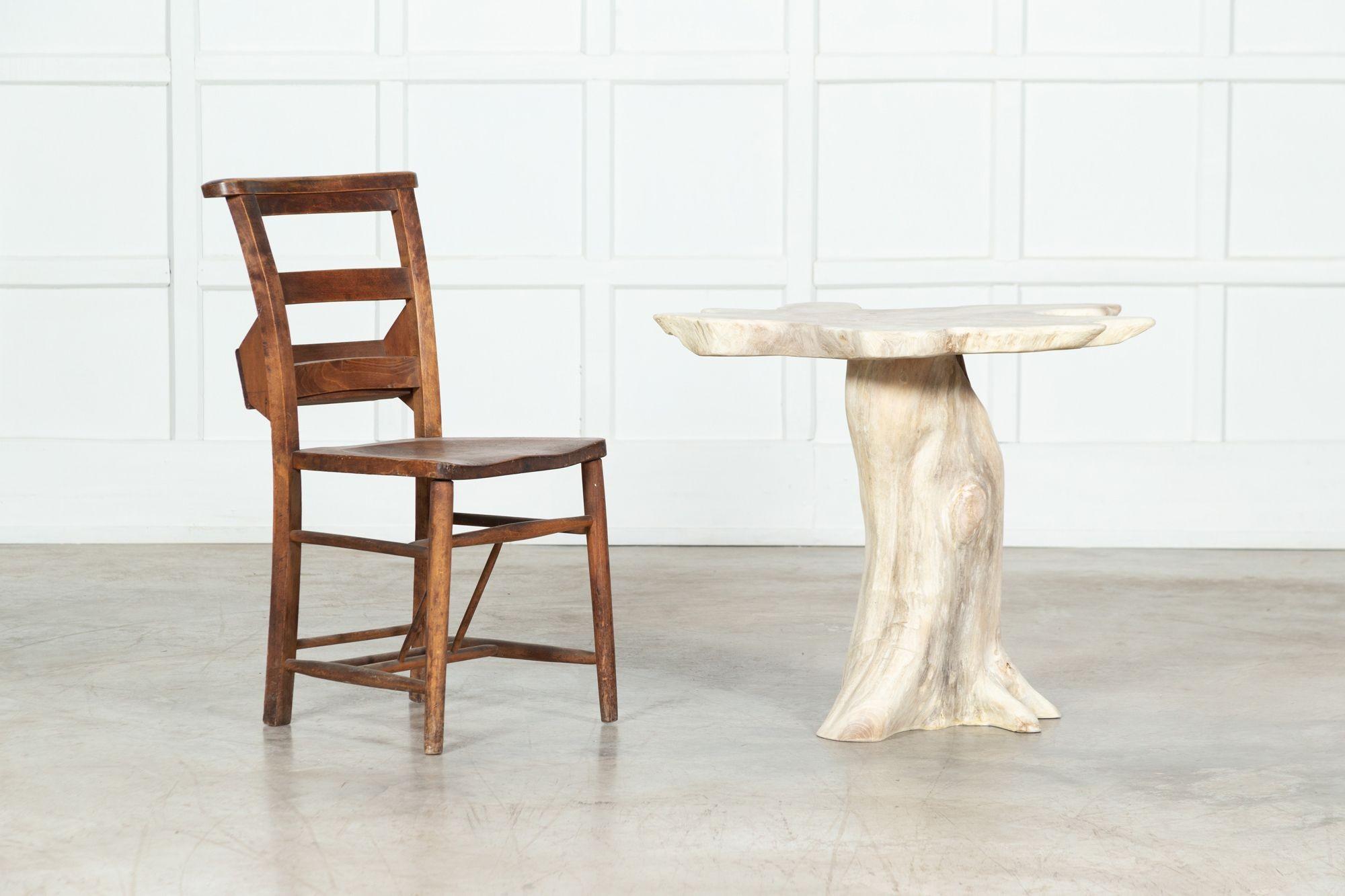 Bleached English Teak Root Side Table For Sale 1
