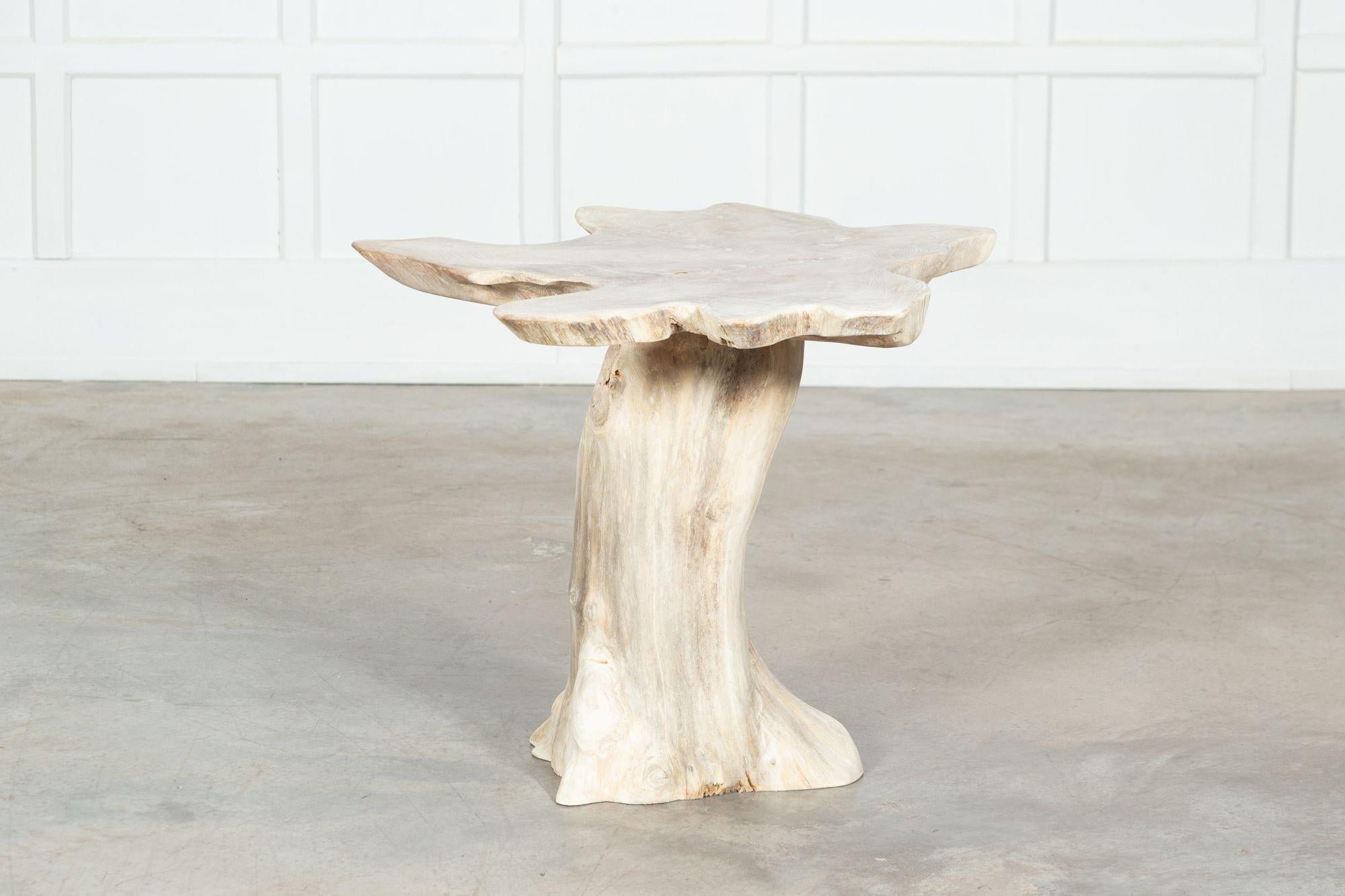 Bleached English Teak Root Side Table For Sale 2