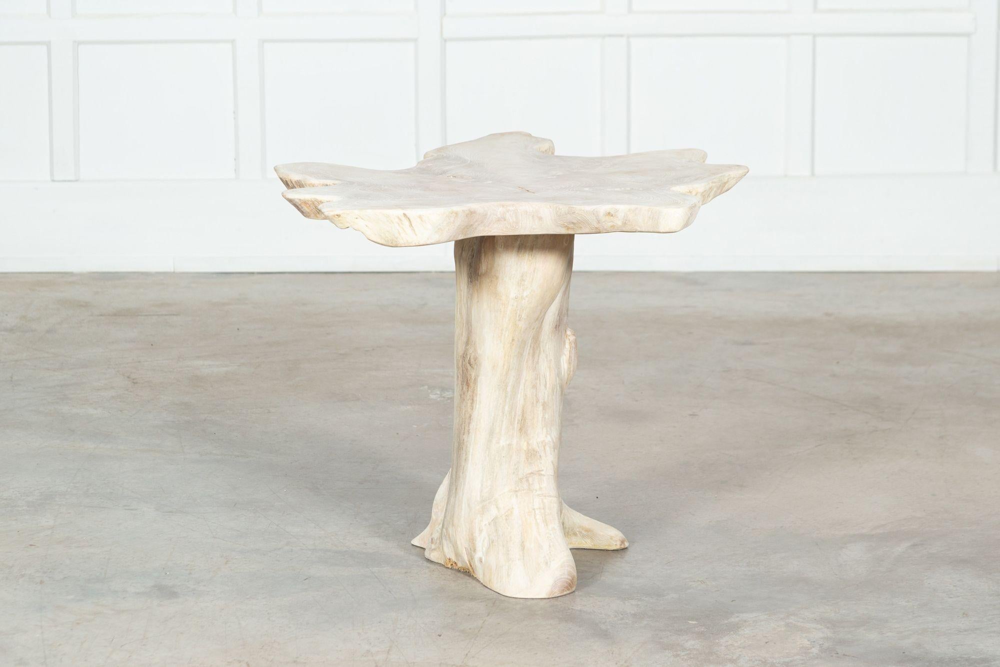 Bleached English Teak Root Side Table For Sale 3