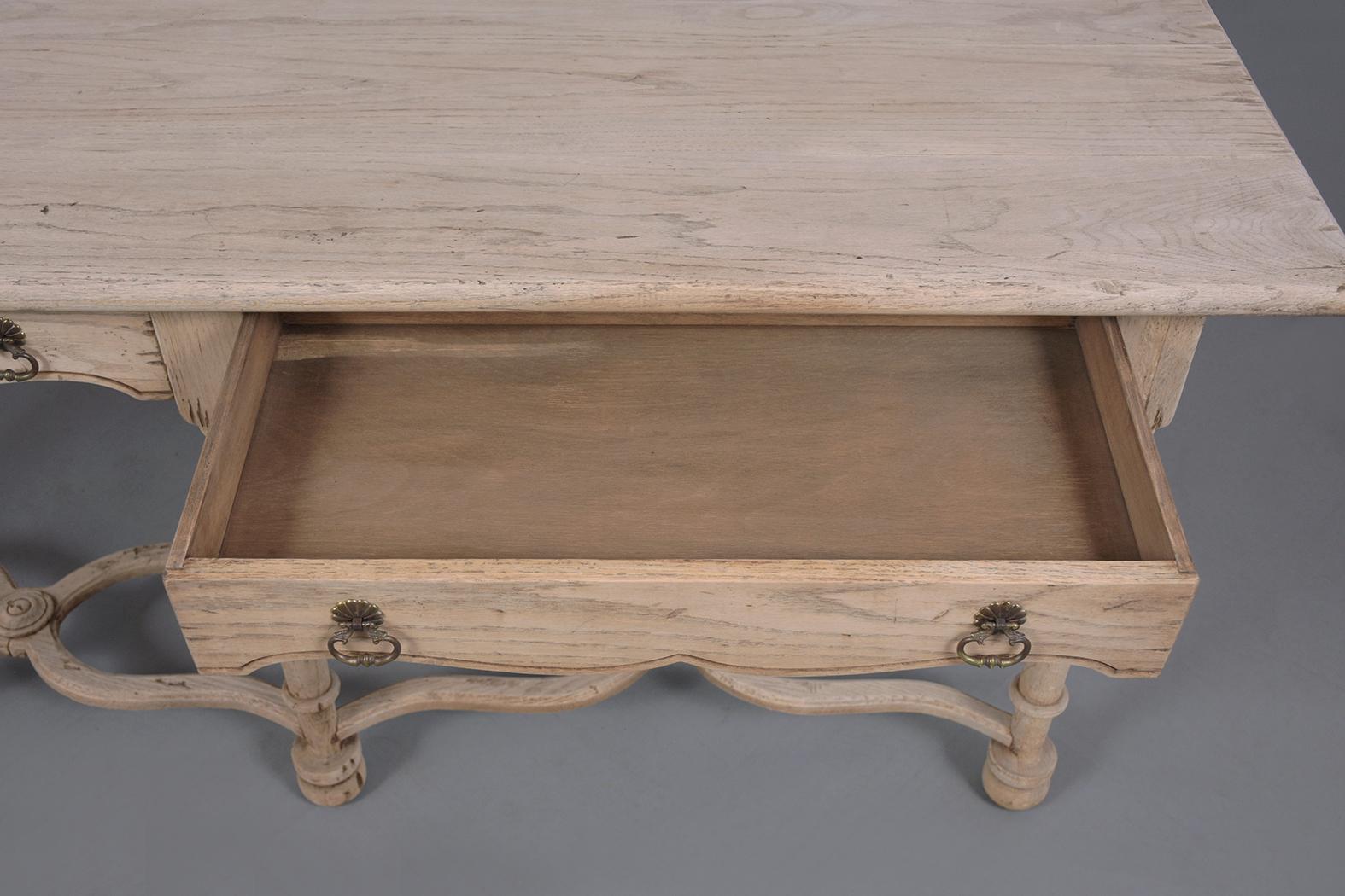 Late 20th Century Carved Bleached Console Table