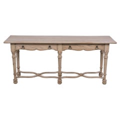 Carved Bleached Console Table