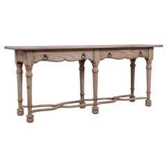 Carved Bleached Console Table