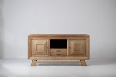 Bleached French Large Art Deco Sideboard Oak, 1940s