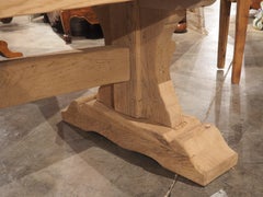 Bleached French Oak Beam Monastery Style Dining Table, Circa 1950