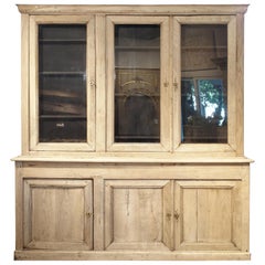 Bleached French Oak Bibliotheque with Black Painted Interior, circa 1880