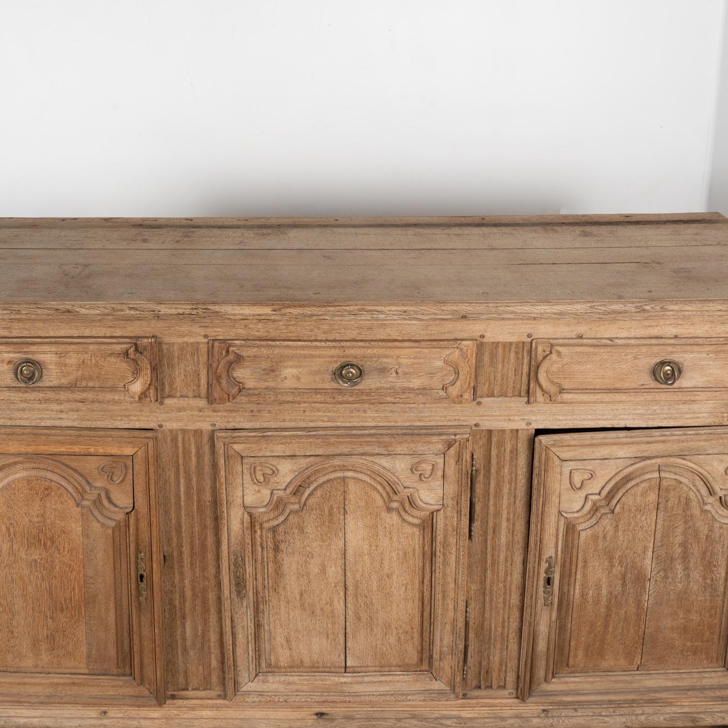 Bleached French Oak Sideboard Buffet, circa 1800's For Sale 4