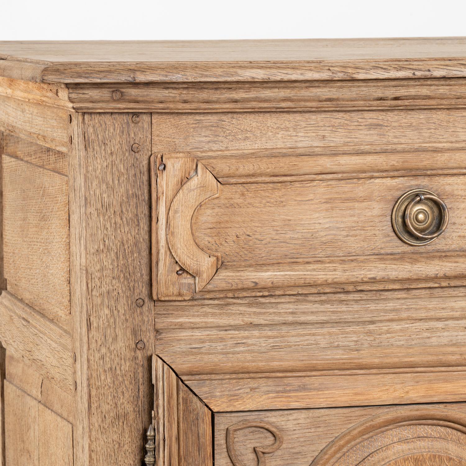 Bleached French Oak Sideboard Buffet, circa 1800's For Sale 2