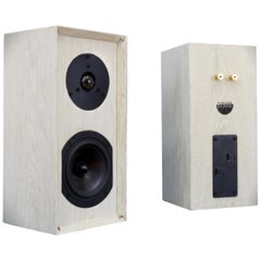 Bleached Handmade Oak Speaker Set with Custom Cross Overs