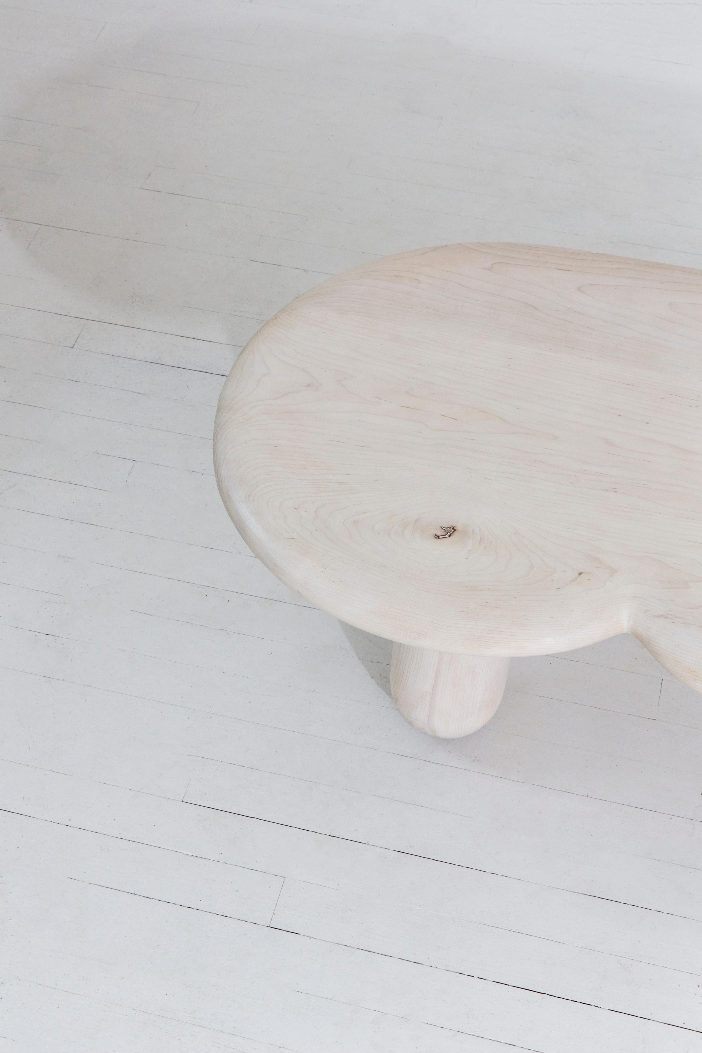 American Bleached Hard Maple Organic Coffee Table by Jackrabbit Studio For Sale