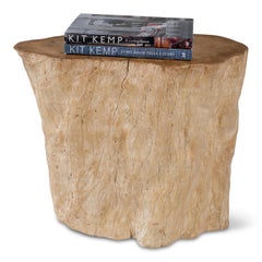 Bleached Iron Wood Stump Table