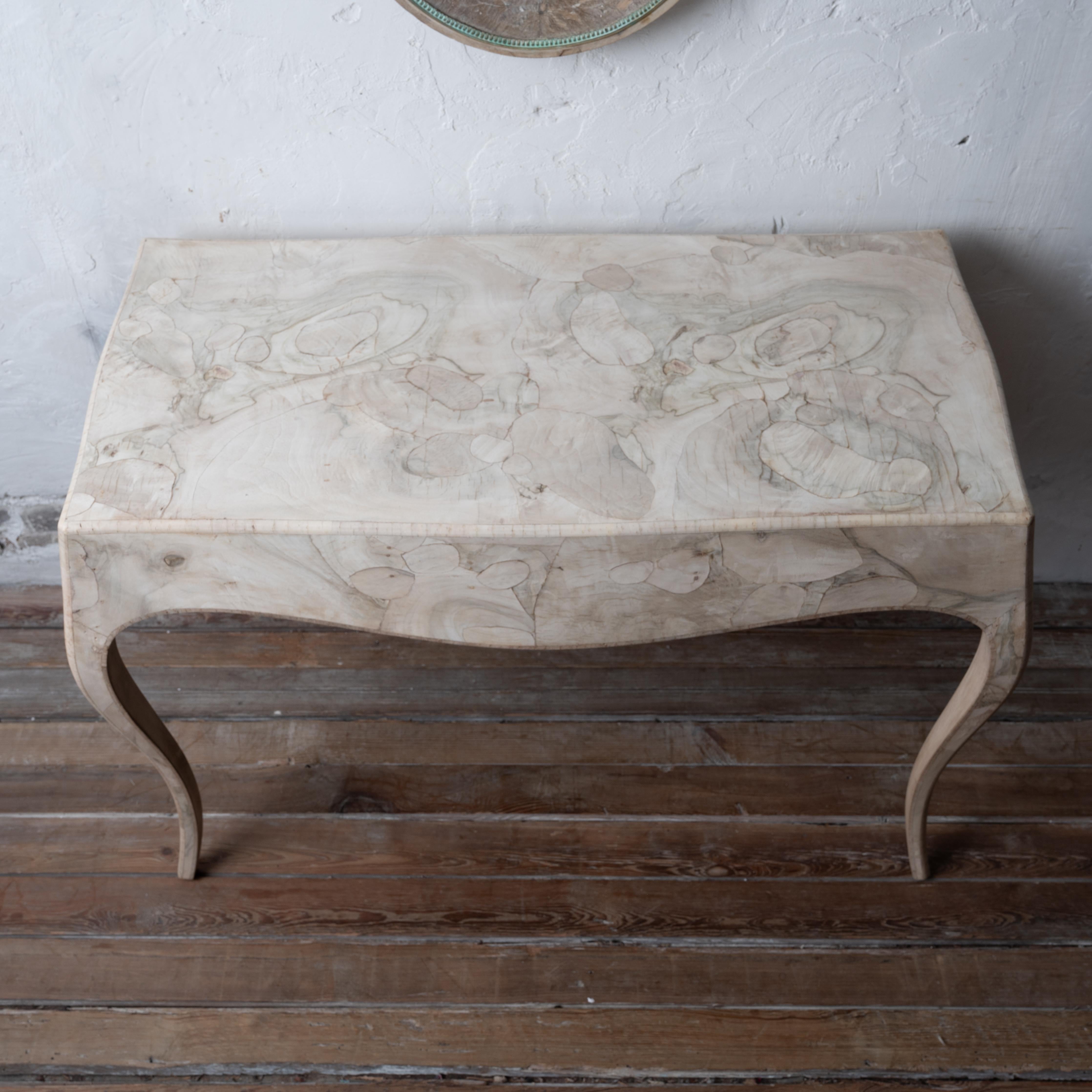 Bleached Italian Patchwork Veneer Writing Desk, c.1950 For Sale 5
