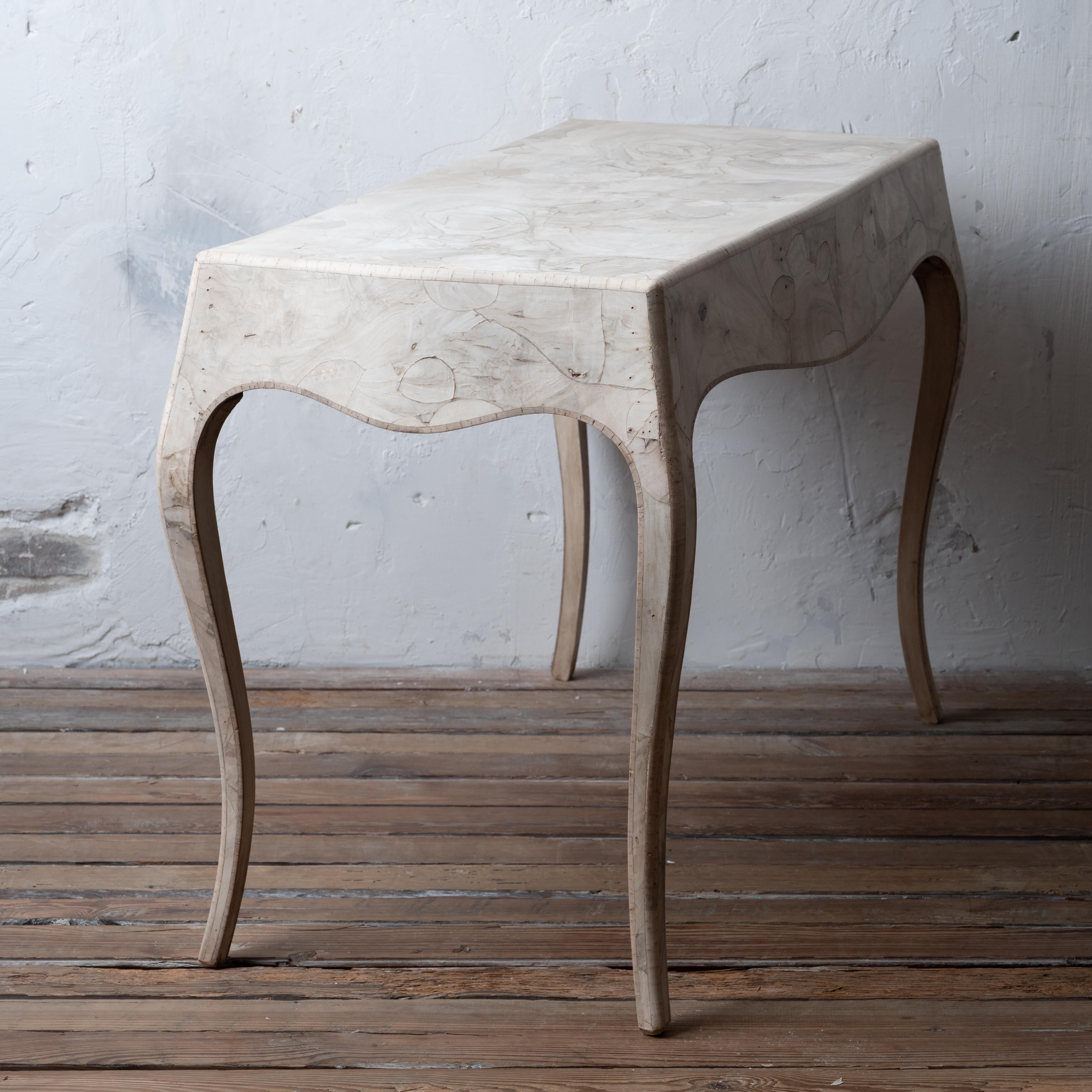 Bleached Italian Patchwork Veneer Writing Desk, c.1950 For Sale 2