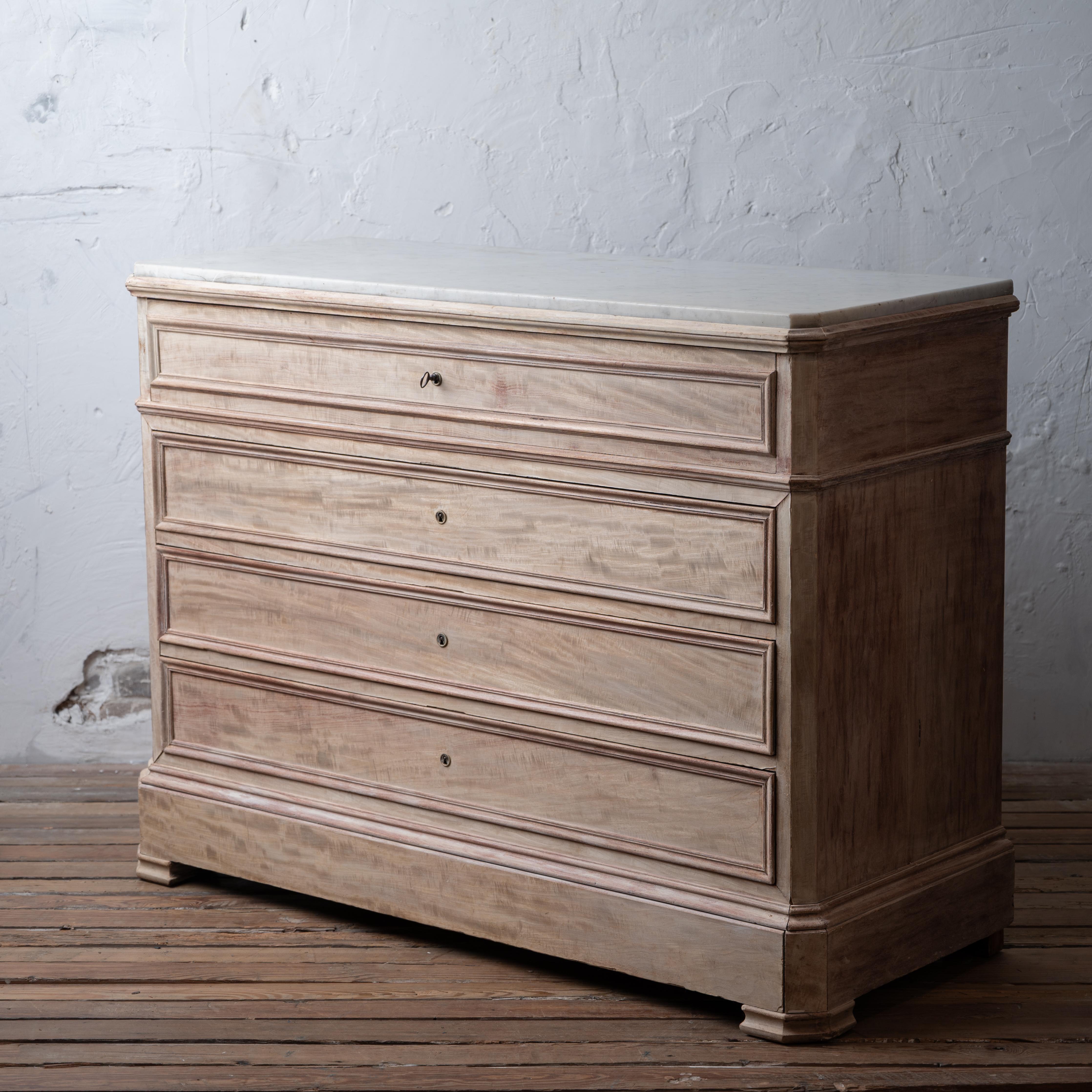Bleached Louis Phillipe Commode with Butler’s Desk 7