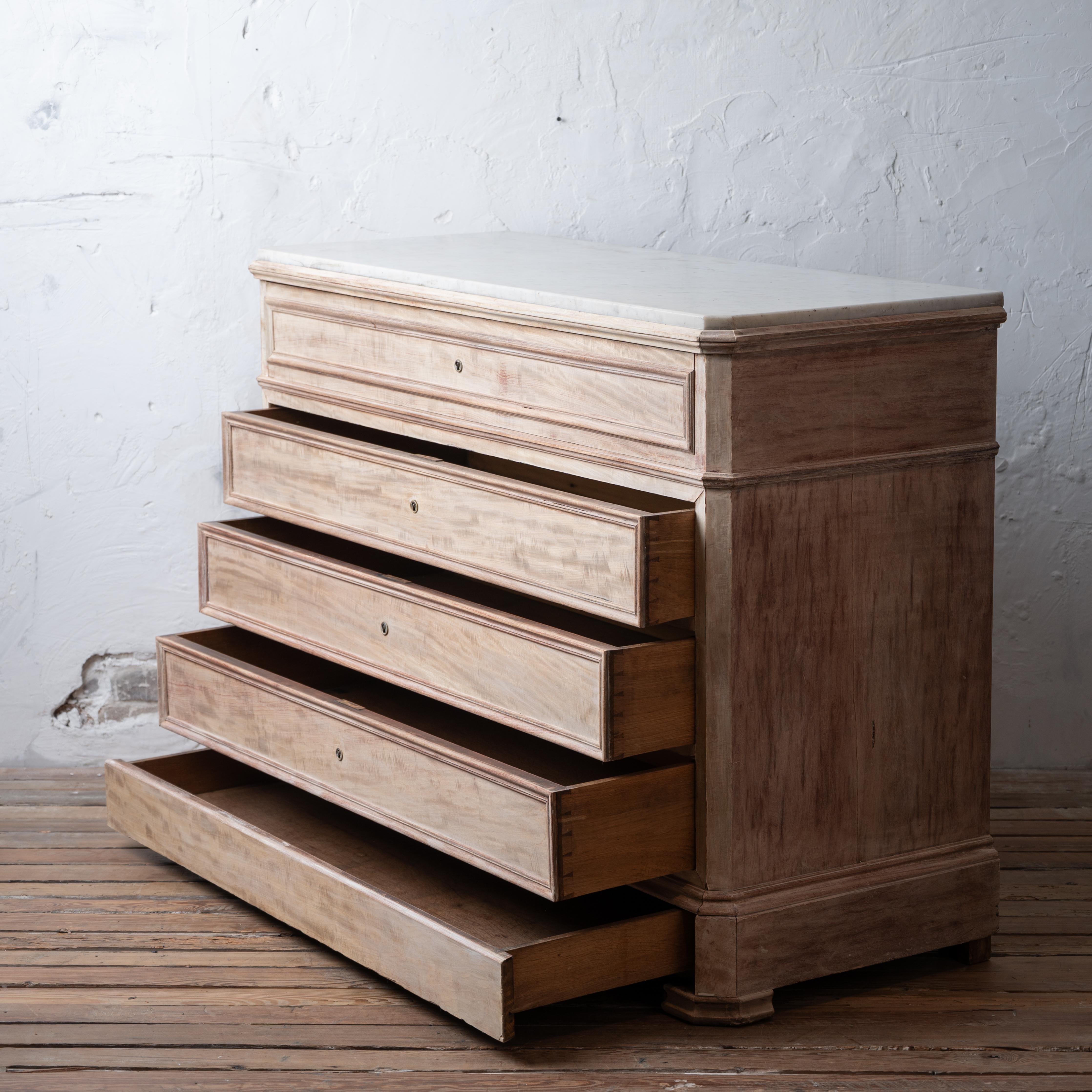 Bleached Louis Phillipe Commode with Butler’s Desk 8