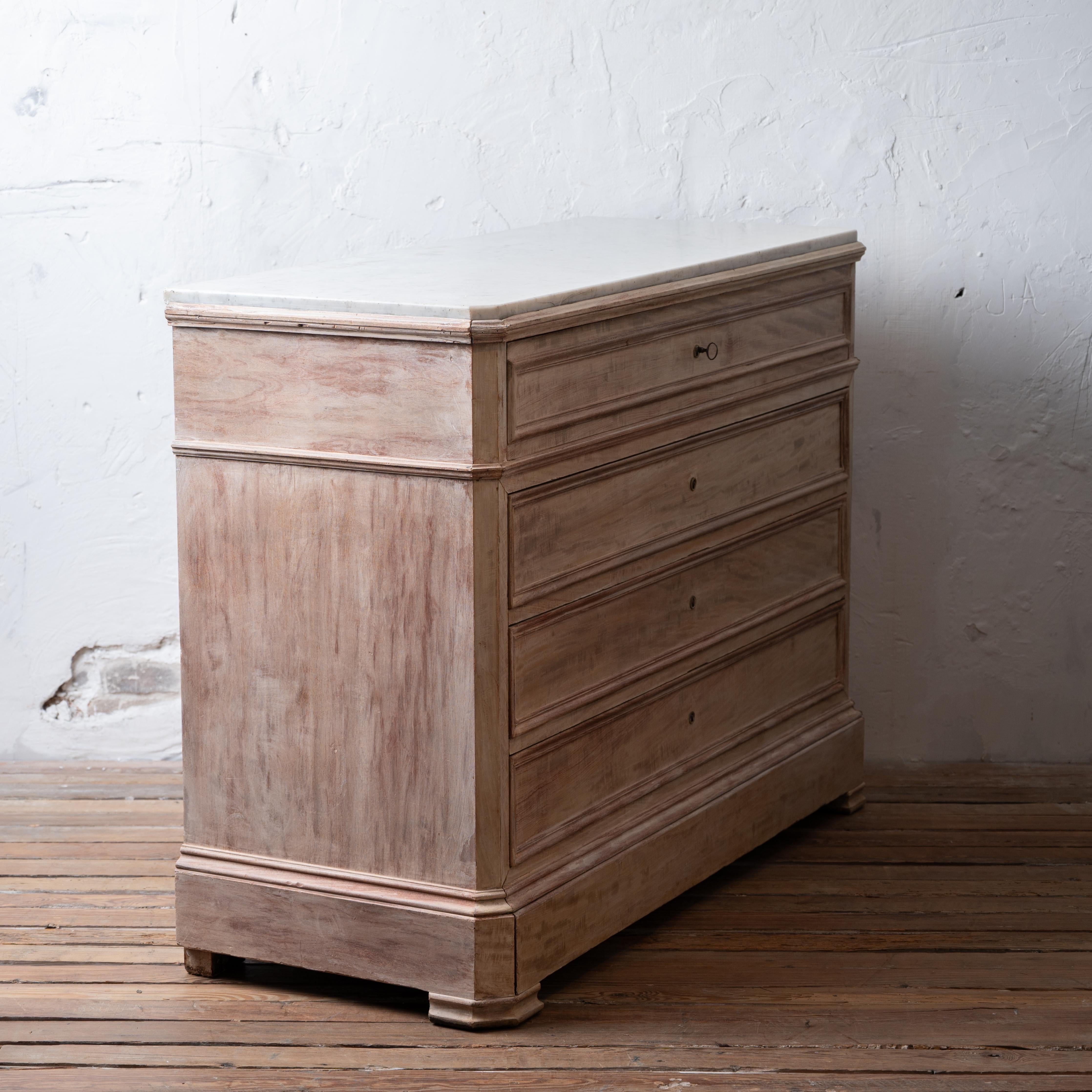 Bleached Louis Phillipe Commode with Butler’s Desk 11