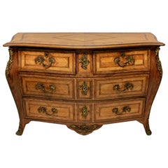 Bleached Louis XV Style Bombe Commode