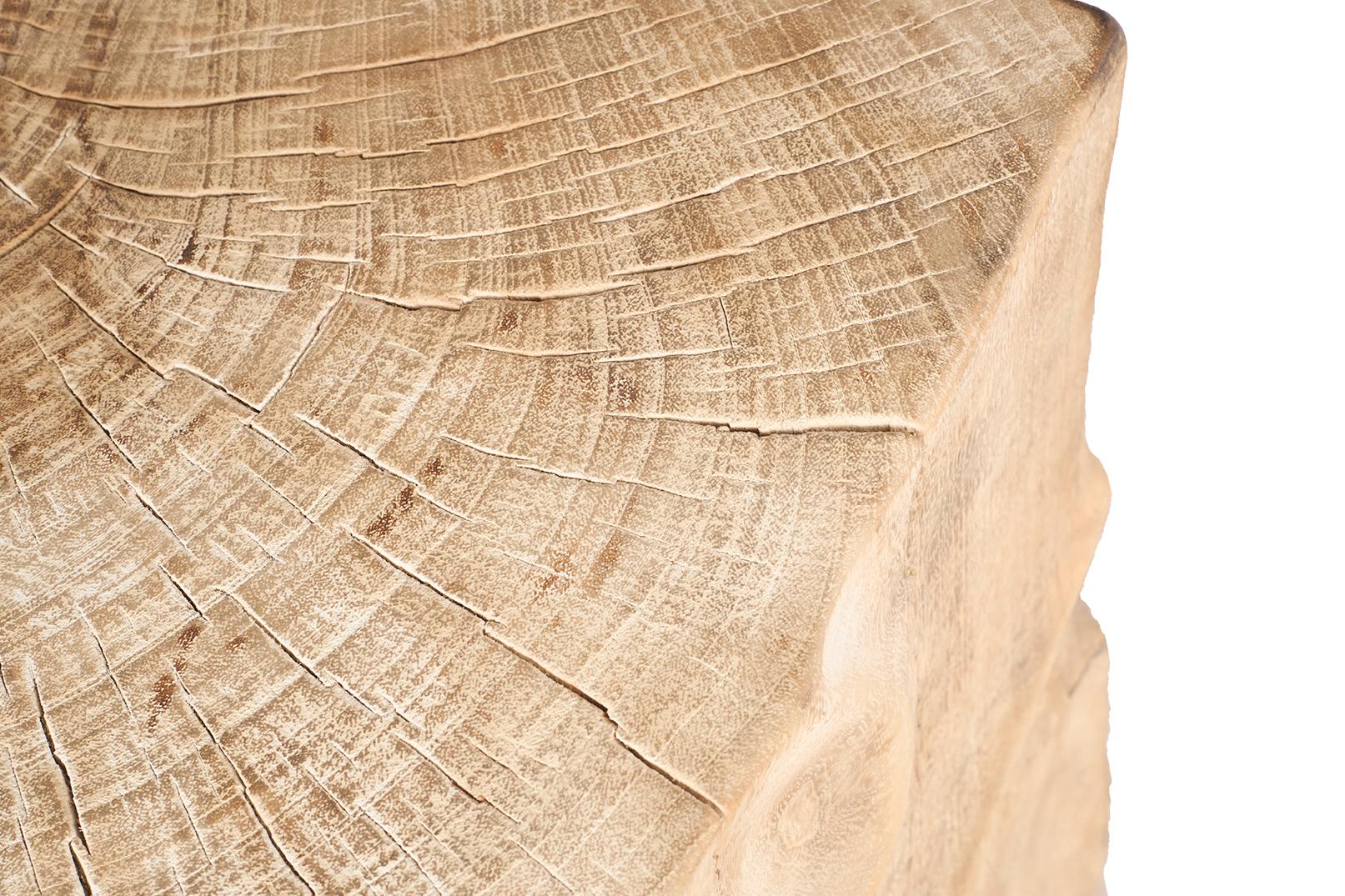 20th Century Bleached Lychee Block Side Table For Sale