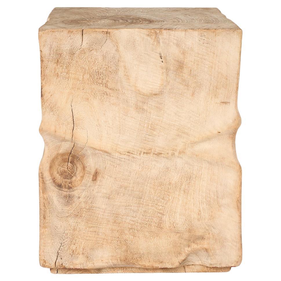 Bleached Lychee Block Side Table For Sale