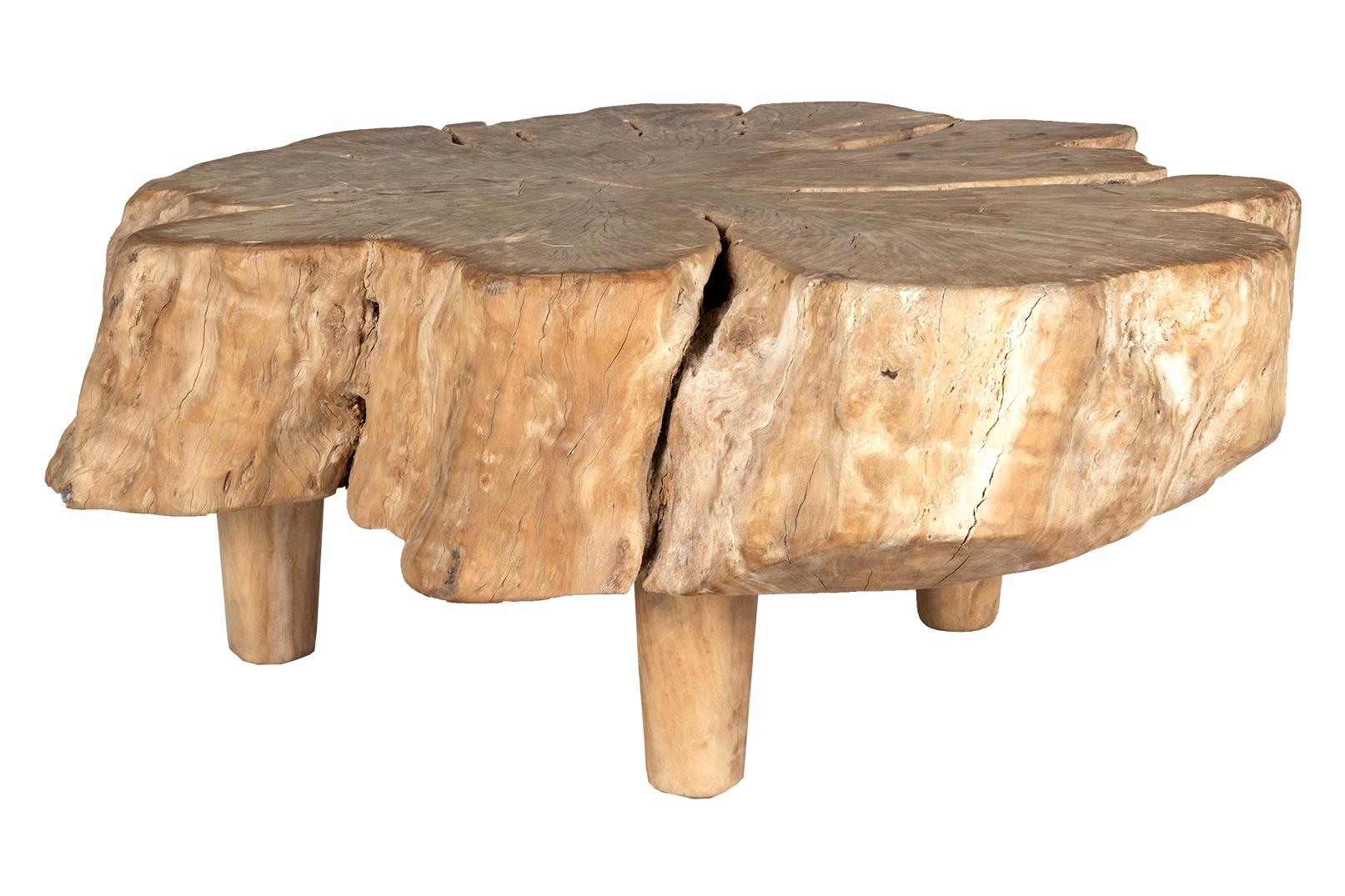 Bleached Lychee Wood Coffee Table In Good Condition For Sale In Dallas, TX