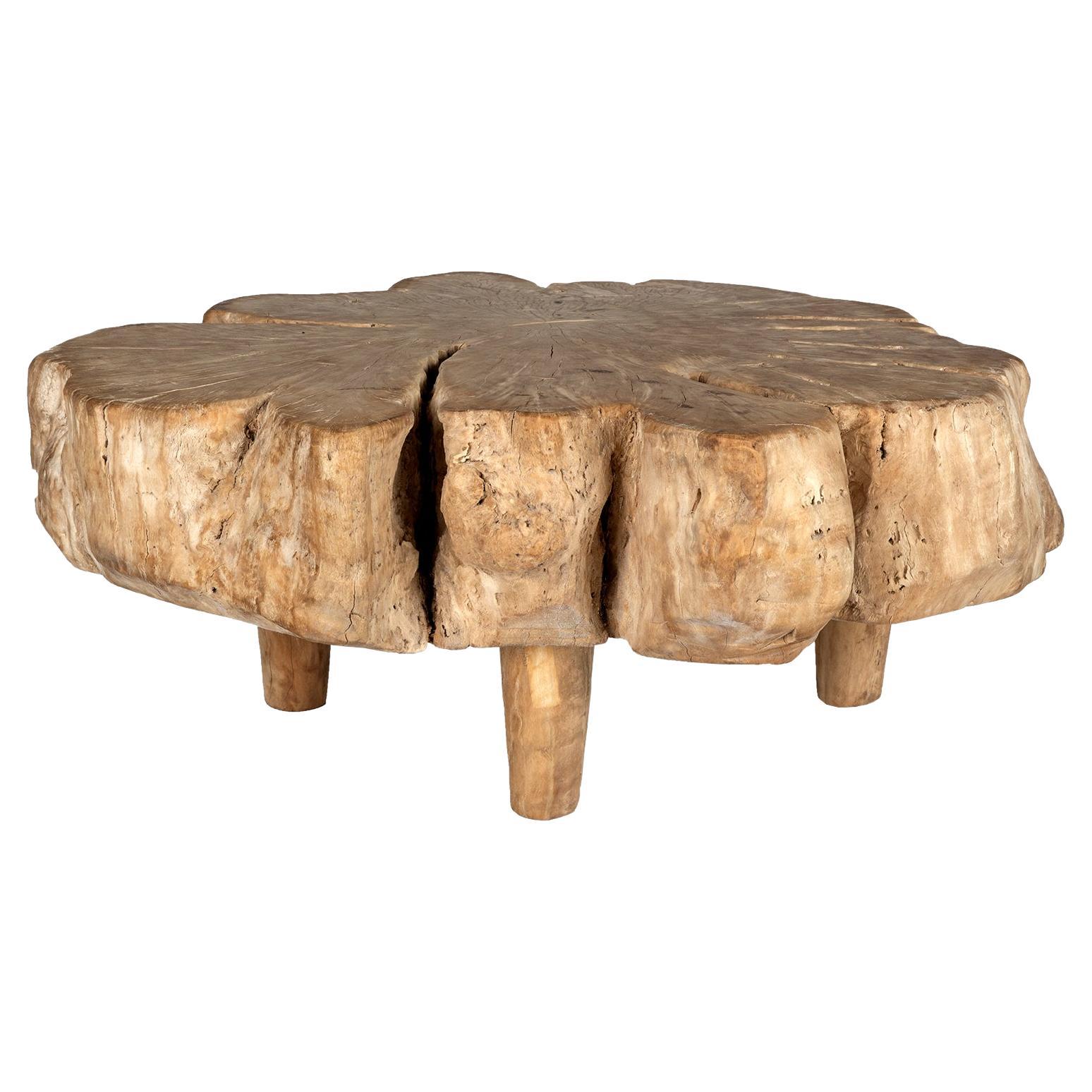 Bleached Lychee Wood Coffee Table For Sale