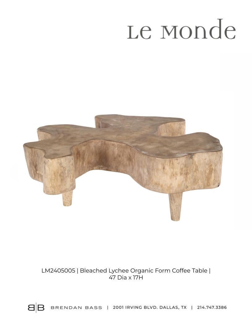 Bleached Lychee Wood Organic Form Coffee Table 5