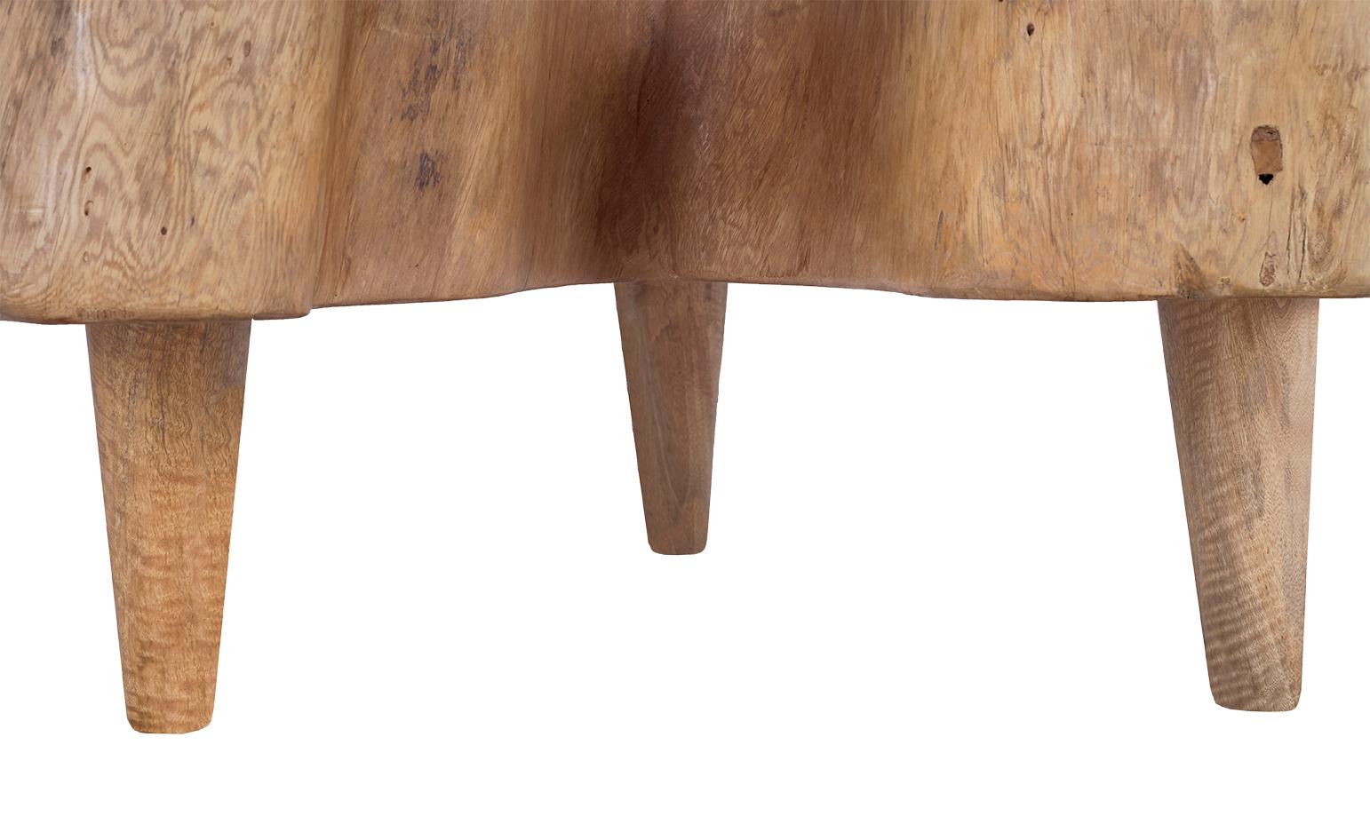 Organic Modern Bleached Lychee Wood Organic Form Coffee Table