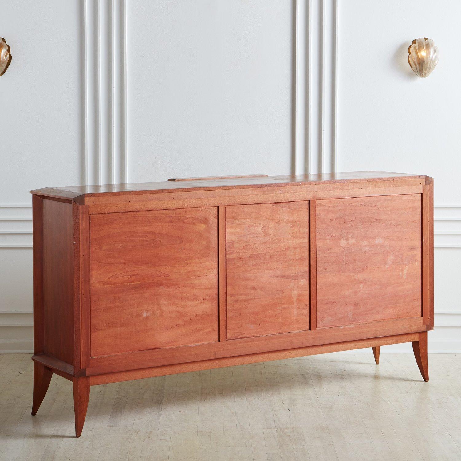 French Bleached Mahogany Credenza With Cherry Wood Drawers, France 20th Century For Sale