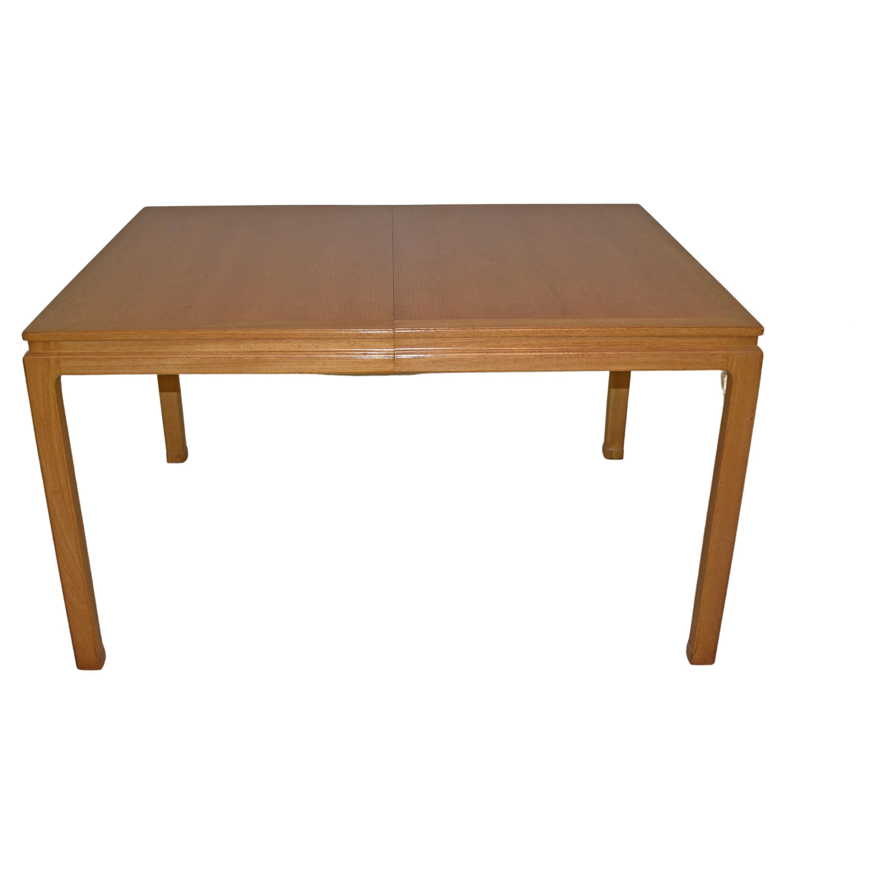 Bleached Mahogany Dining Table with Two Leaves by Edward Wormley for Dunbar