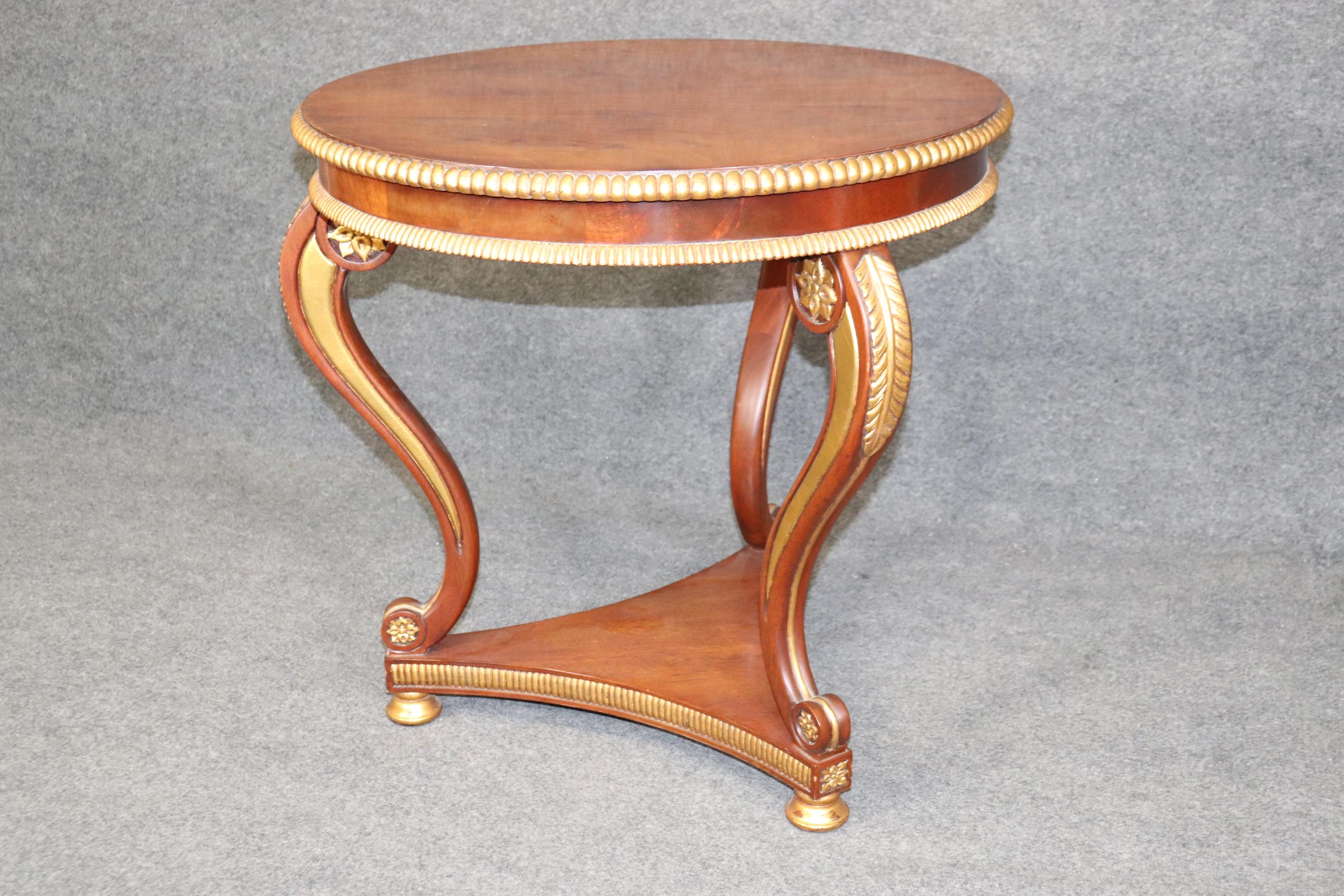 Bleached Mahogany French Louis XV Style Gilded Center Table 5