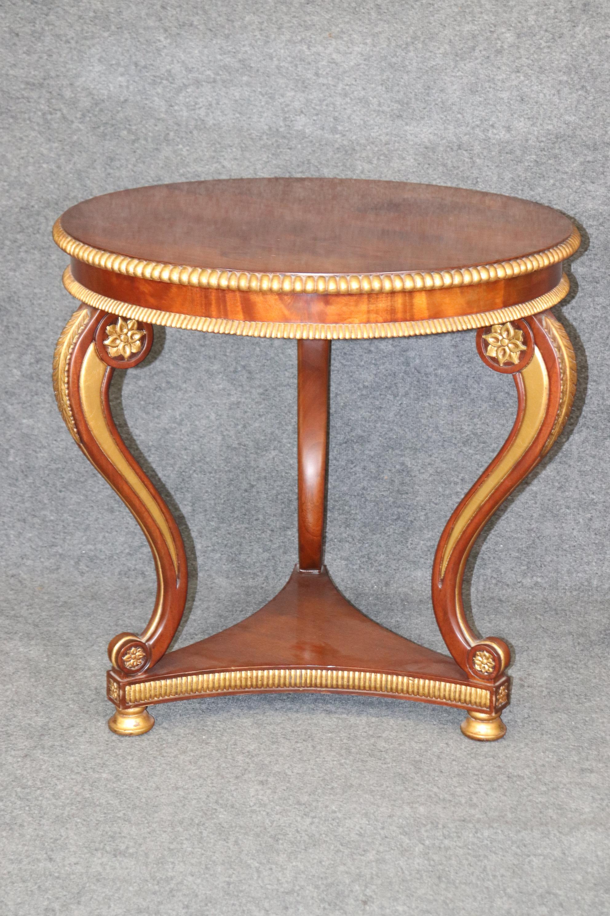Bleached Mahogany French Louis XV Style Gilded Center Table In Good Condition In Swedesboro, NJ