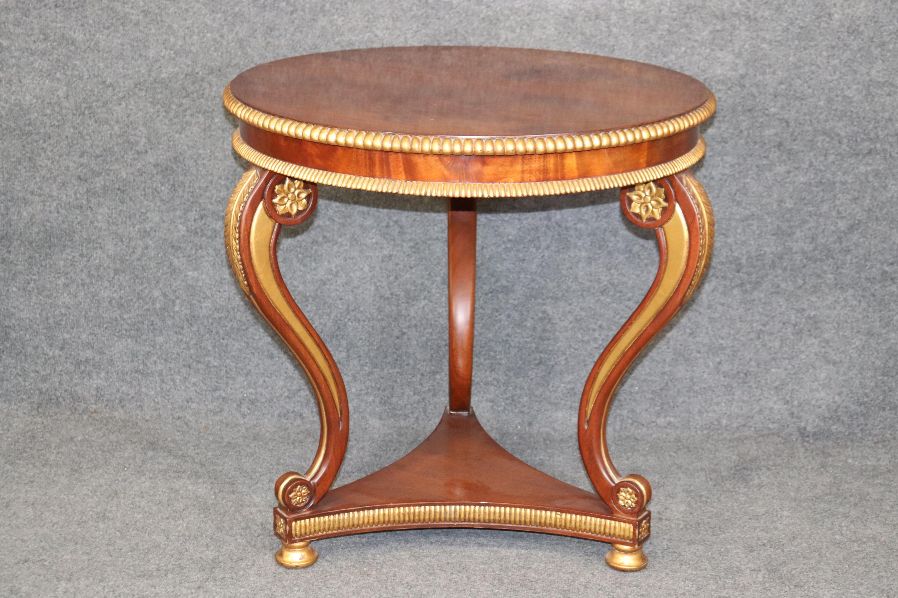 Bleached Mahogany French Louis XV Style Gilded Center Table 1