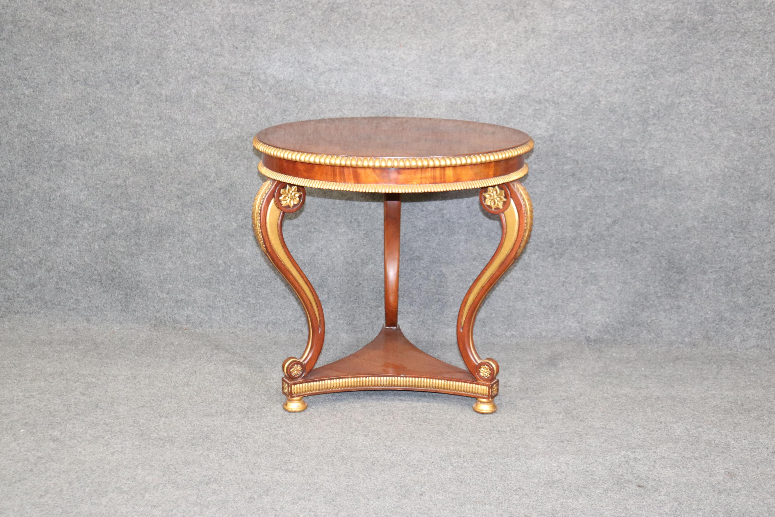 Bleached Mahogany French Louis XV Style Gilded Center Table 2