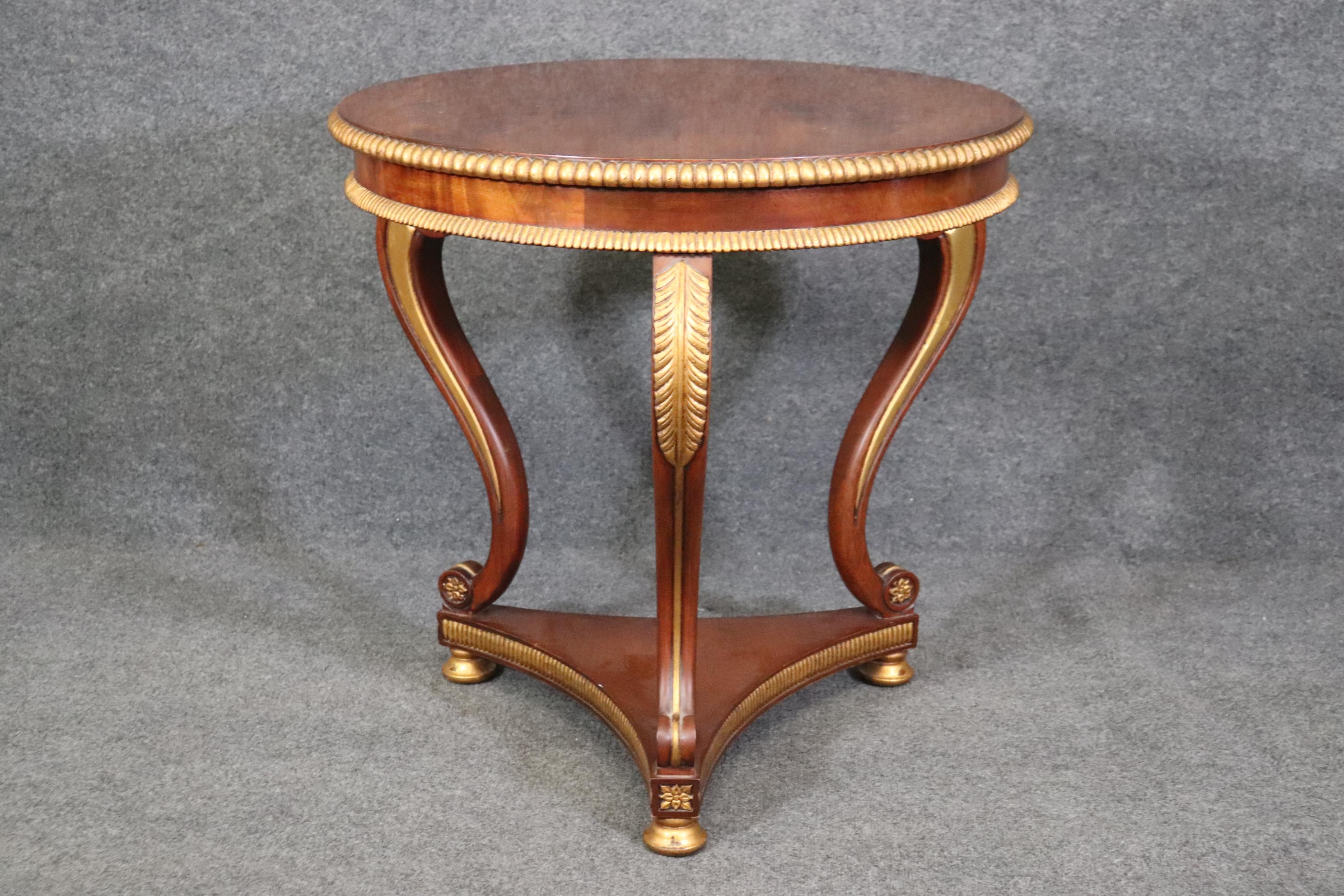 Bleached Mahogany French Louis XV Style Gilded Center Table 3