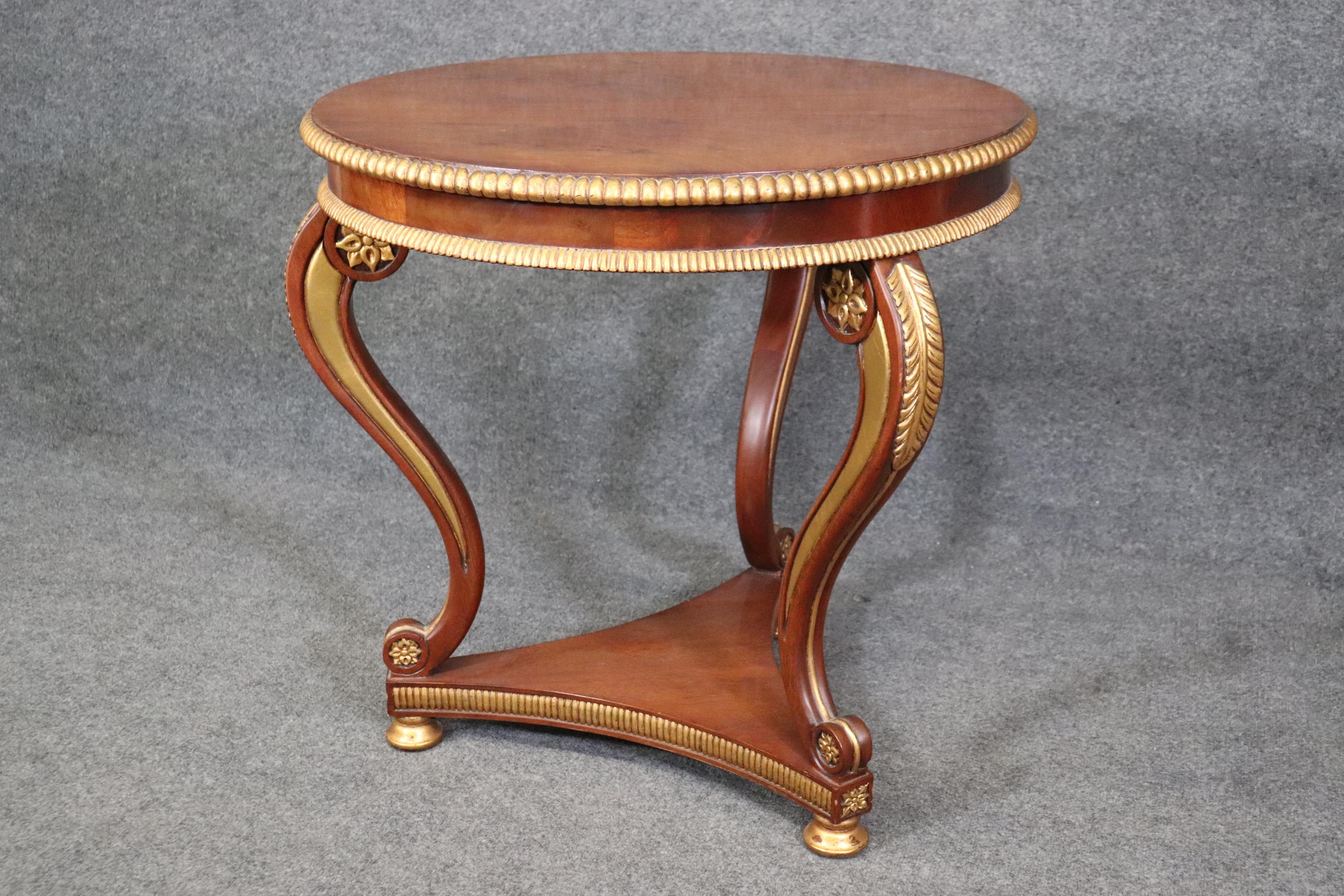 Bleached Mahogany French Louis XV Style Gilded Center Table 4