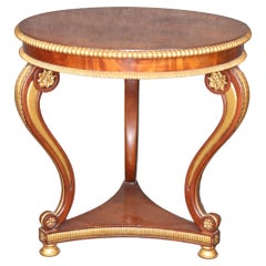Bleached Mahogany French Louis XV Style Gilded Center Table