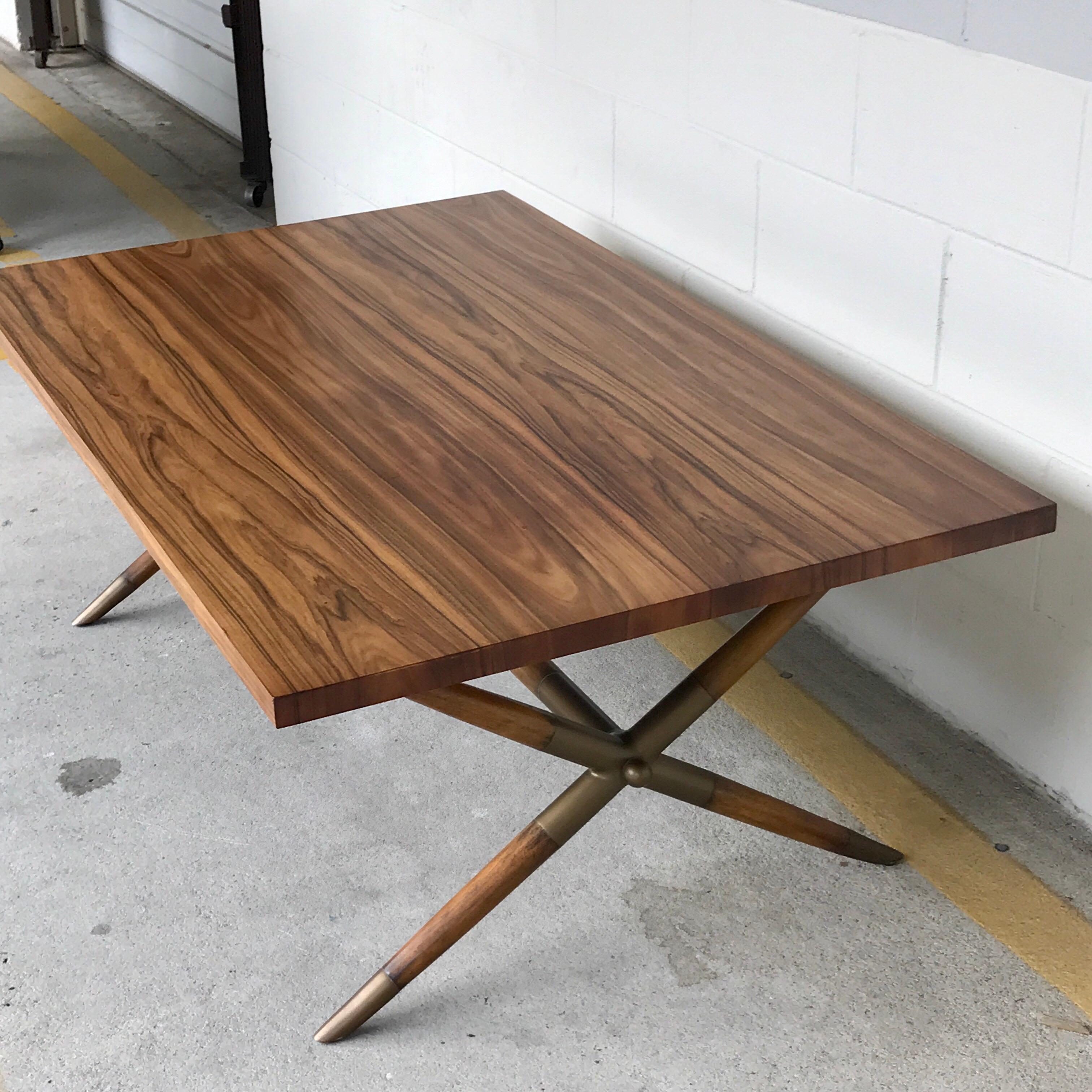 Bleached Mahogany X-Based Coffee Table in the Style of T.H. Robsjohn-Gibbings 6