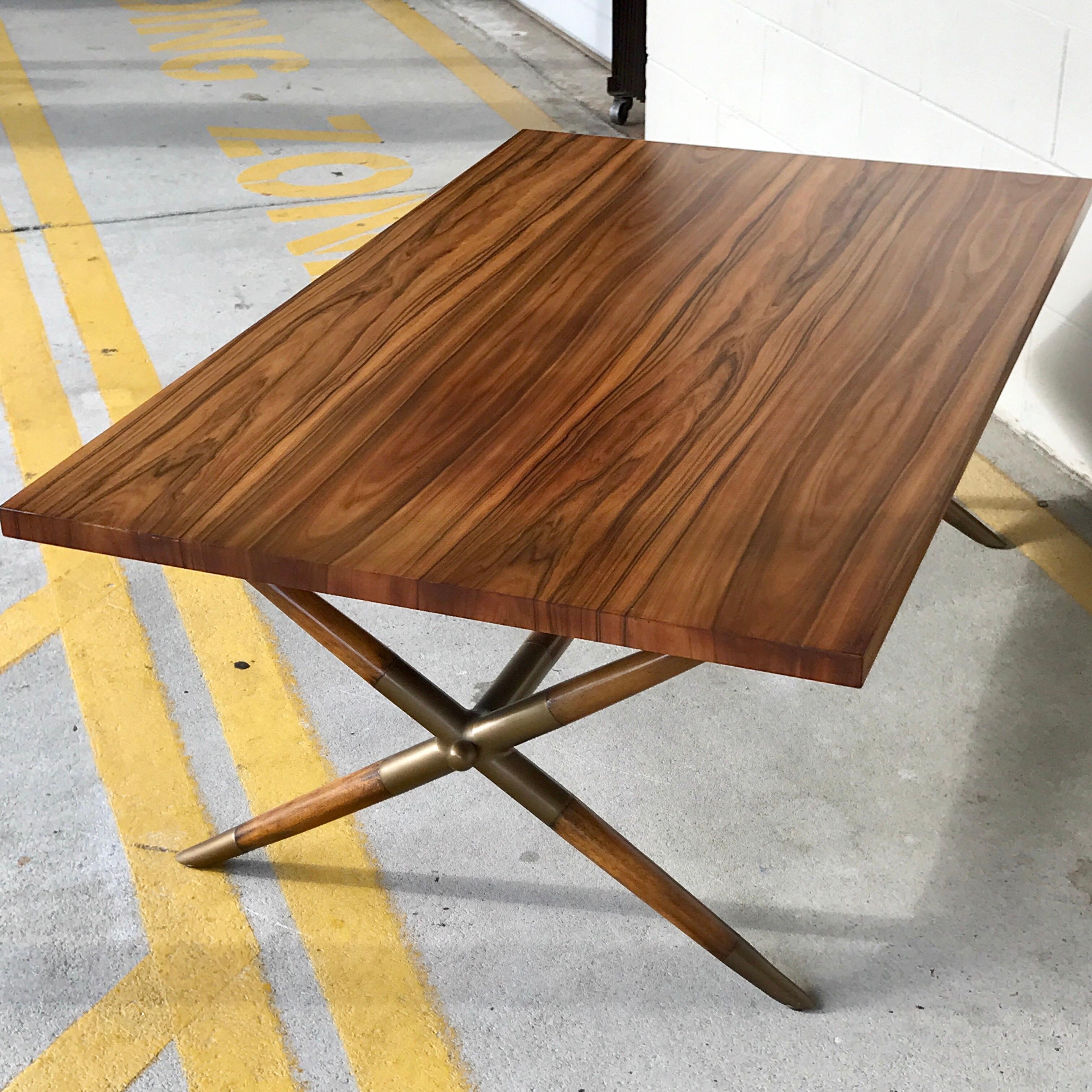 Bleached Mahogany X-Based Coffee Table in the Style of T.H. Robsjohn-Gibbings 3