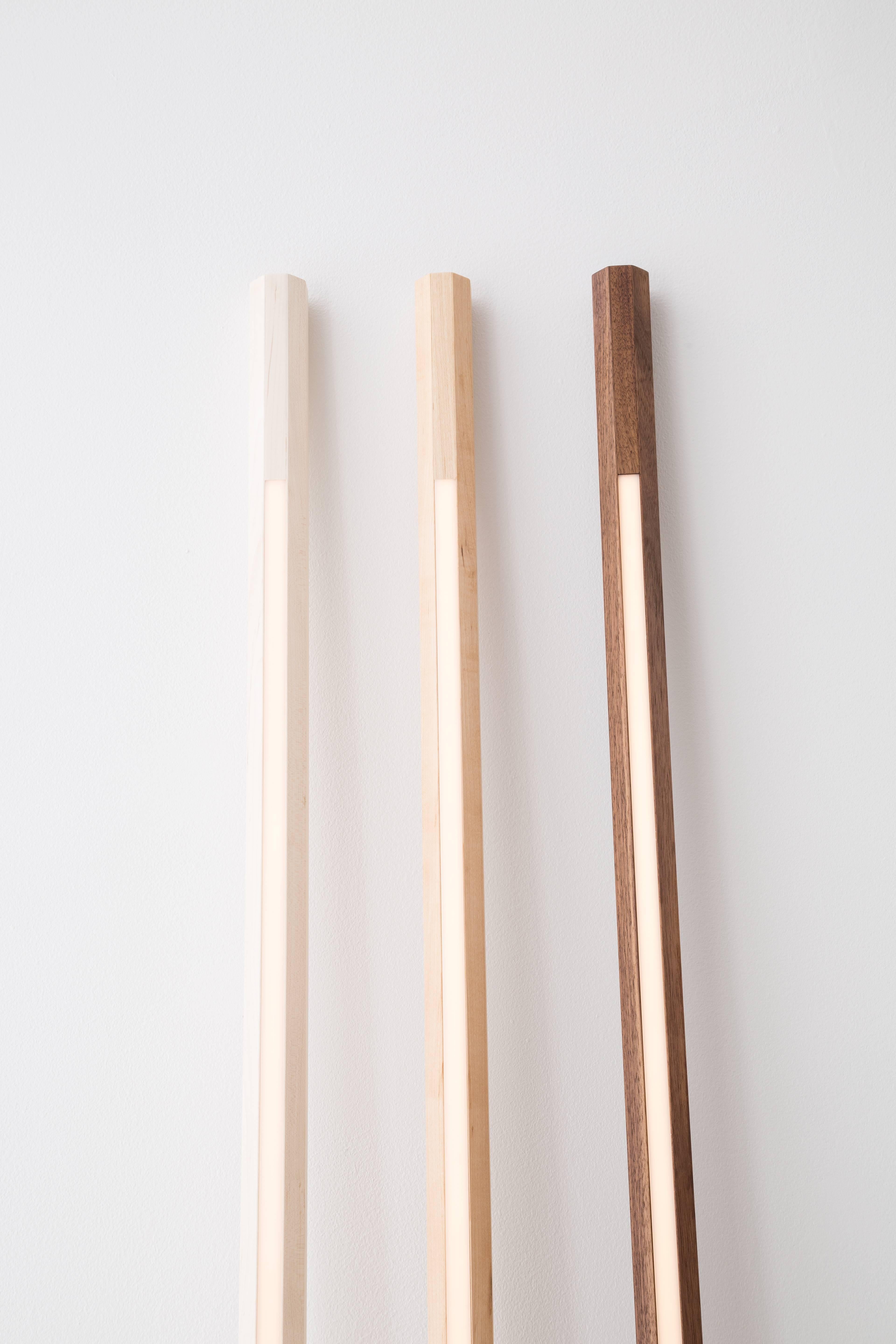 Minimalismo Scultura luminosa a LED di acero sbiancato in vendita