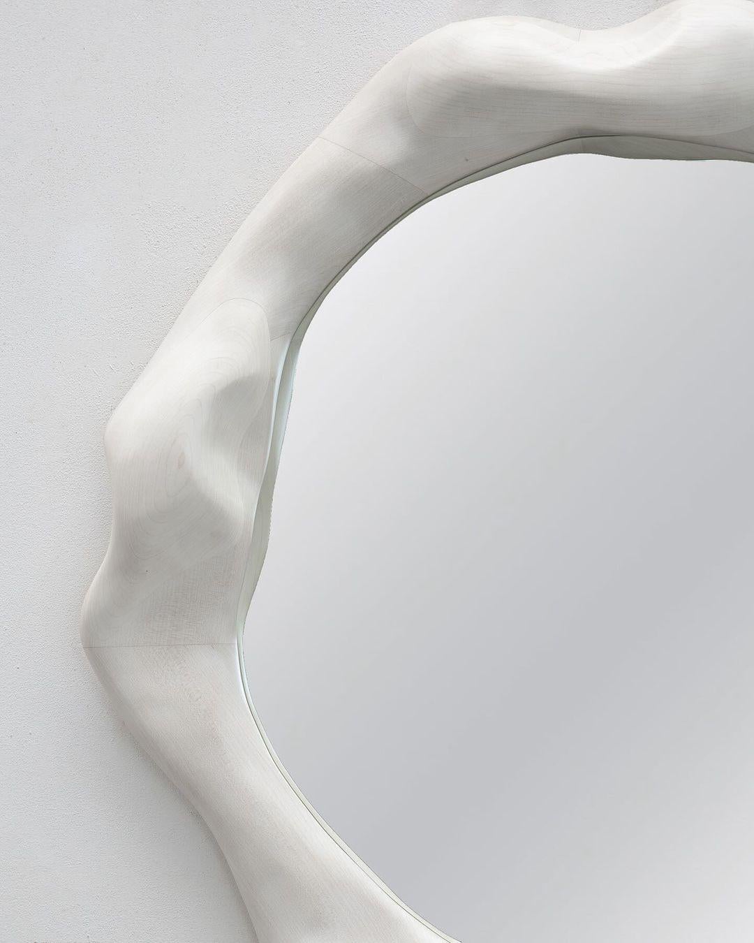 German Bleached Maple Mirror by Alexander Knysch For Sale