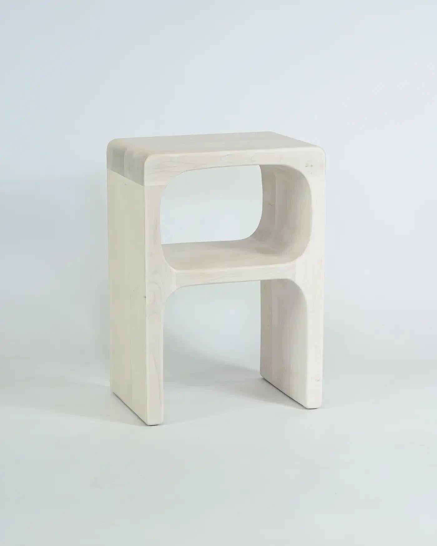Bleached Maple Side Table by Alexander Knysch
Dimensions: W 35 x D 25 x H 50 cm.
Materials: Maple.

Alexander was born in kazakhstan in 1990 and moved to germany at the age of 4, where he grew up near stuttgart with his parents and two siblings.