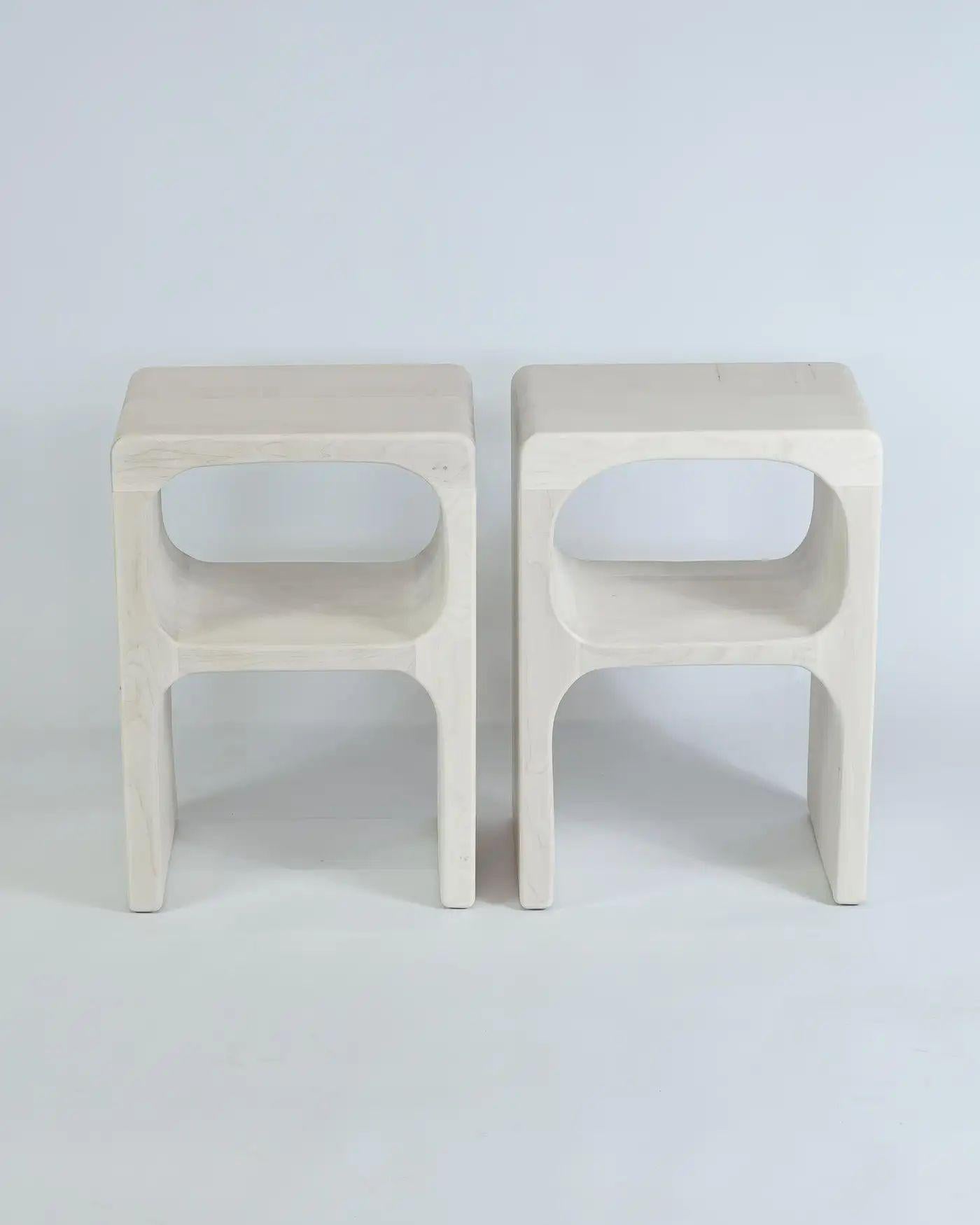 Contemporary Bleached Maple Side Table by Alexander Knysch For Sale