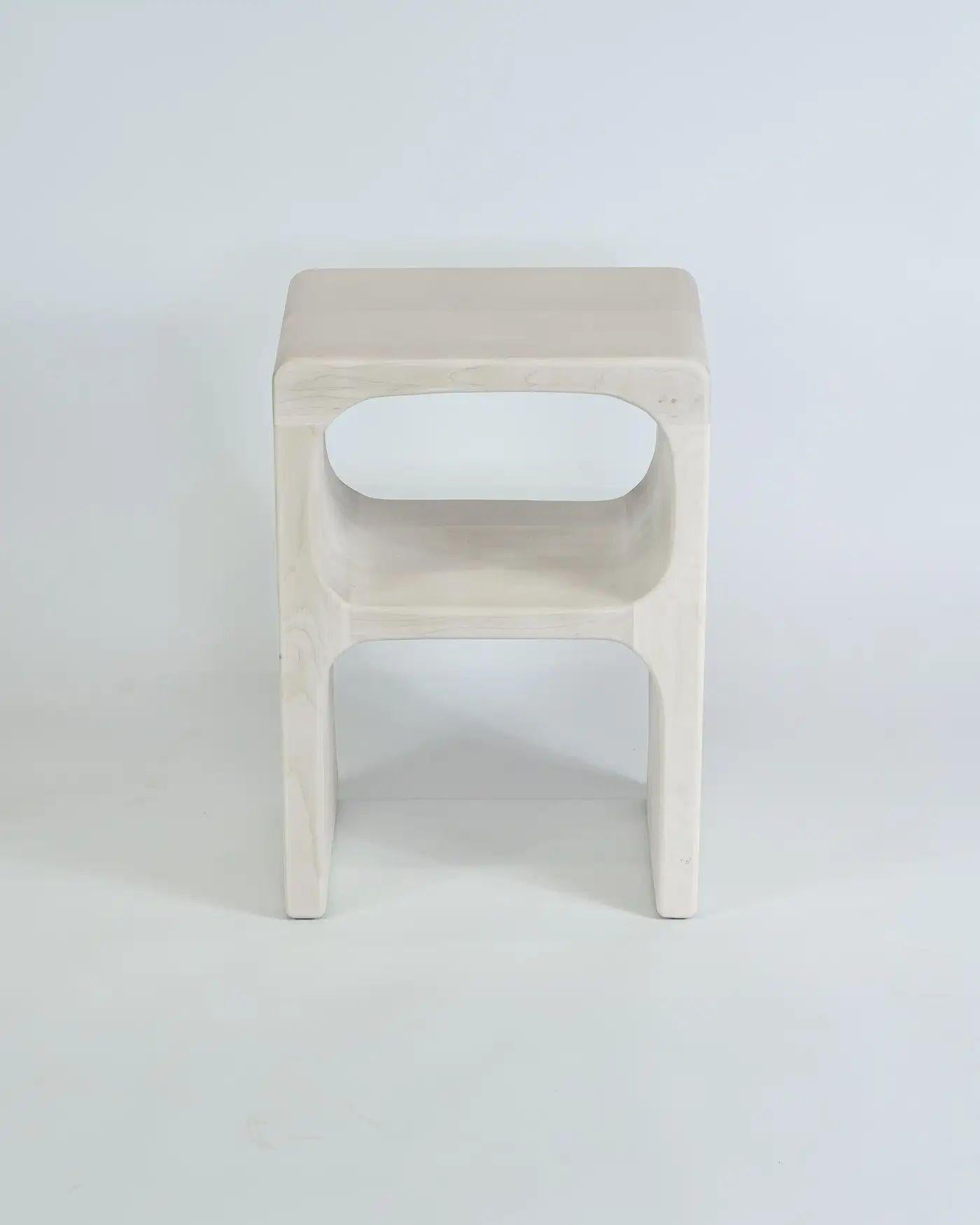 Bleached Maple Side Table by Alexander Knysch For Sale 1