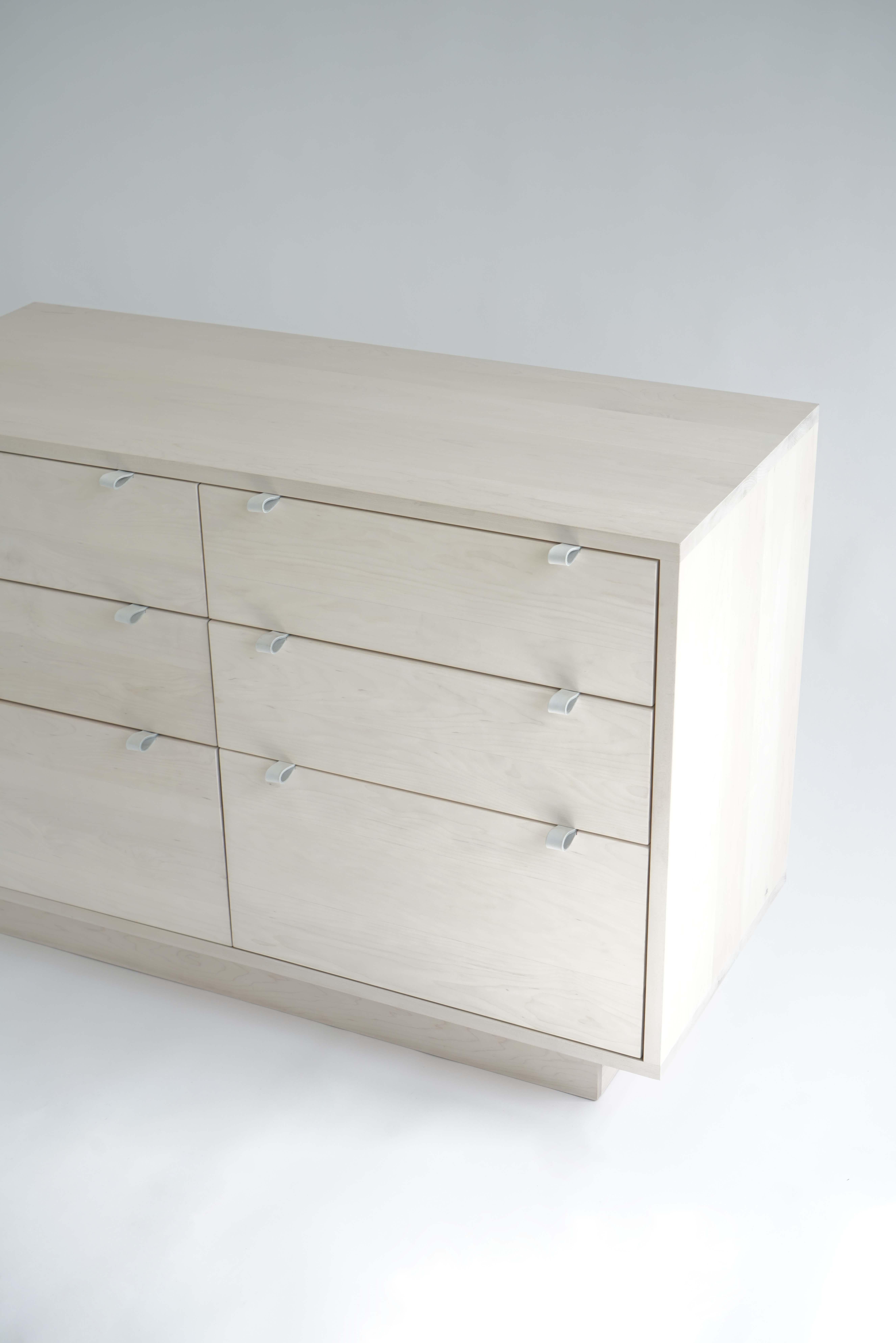 Contemporary Bleached Maple Six Drawer 