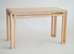 Bureau en chêne blanchi et travertin de Billy Baldwin, années 1970